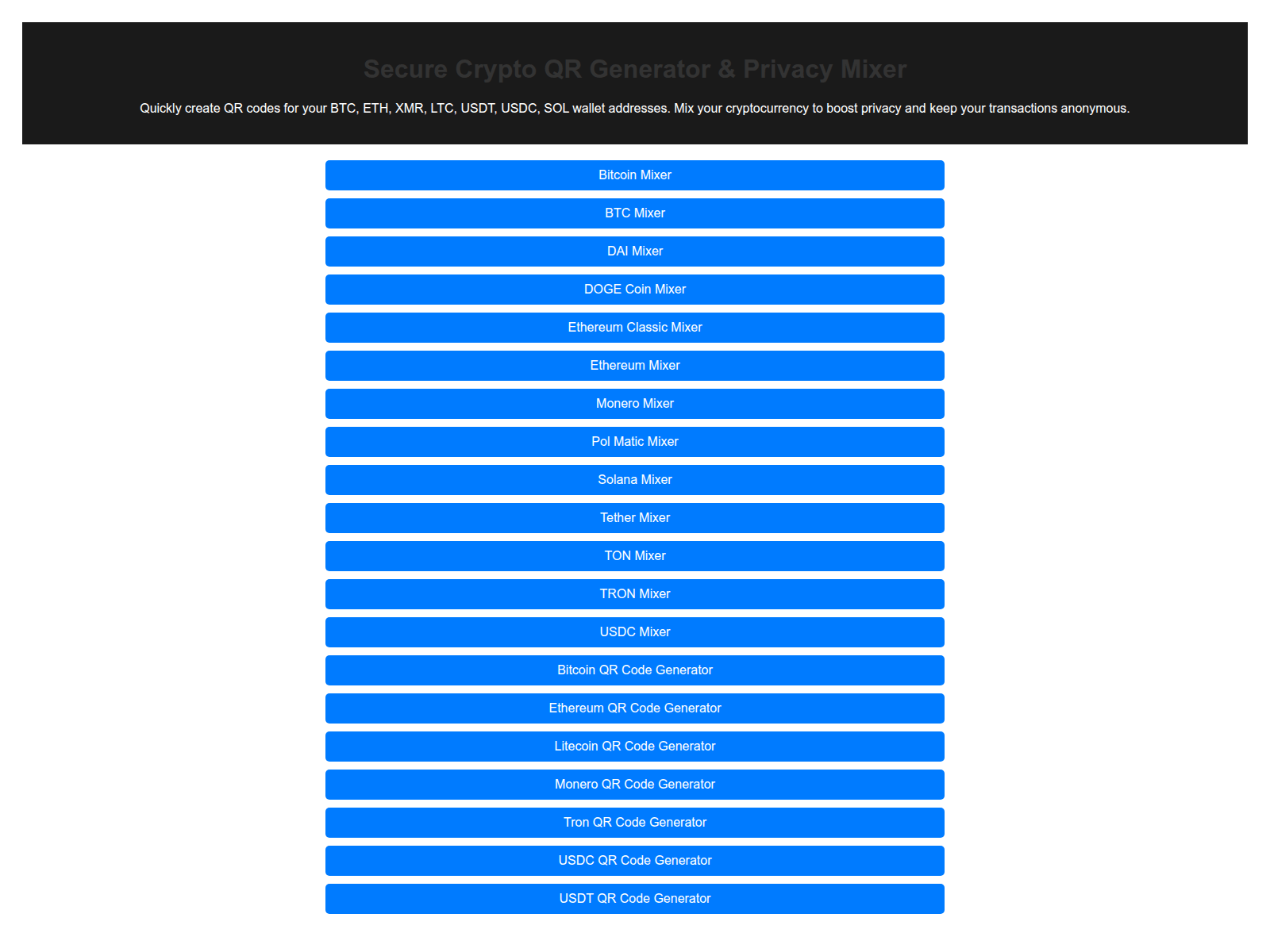 Screenshot of shadix.to