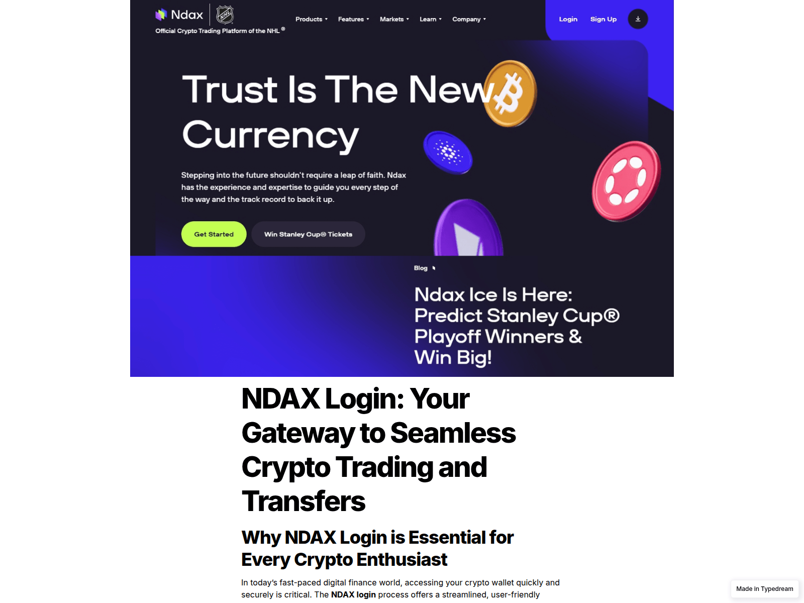 Screenshot of portal-ndxaio-web-docs.typedream.app
