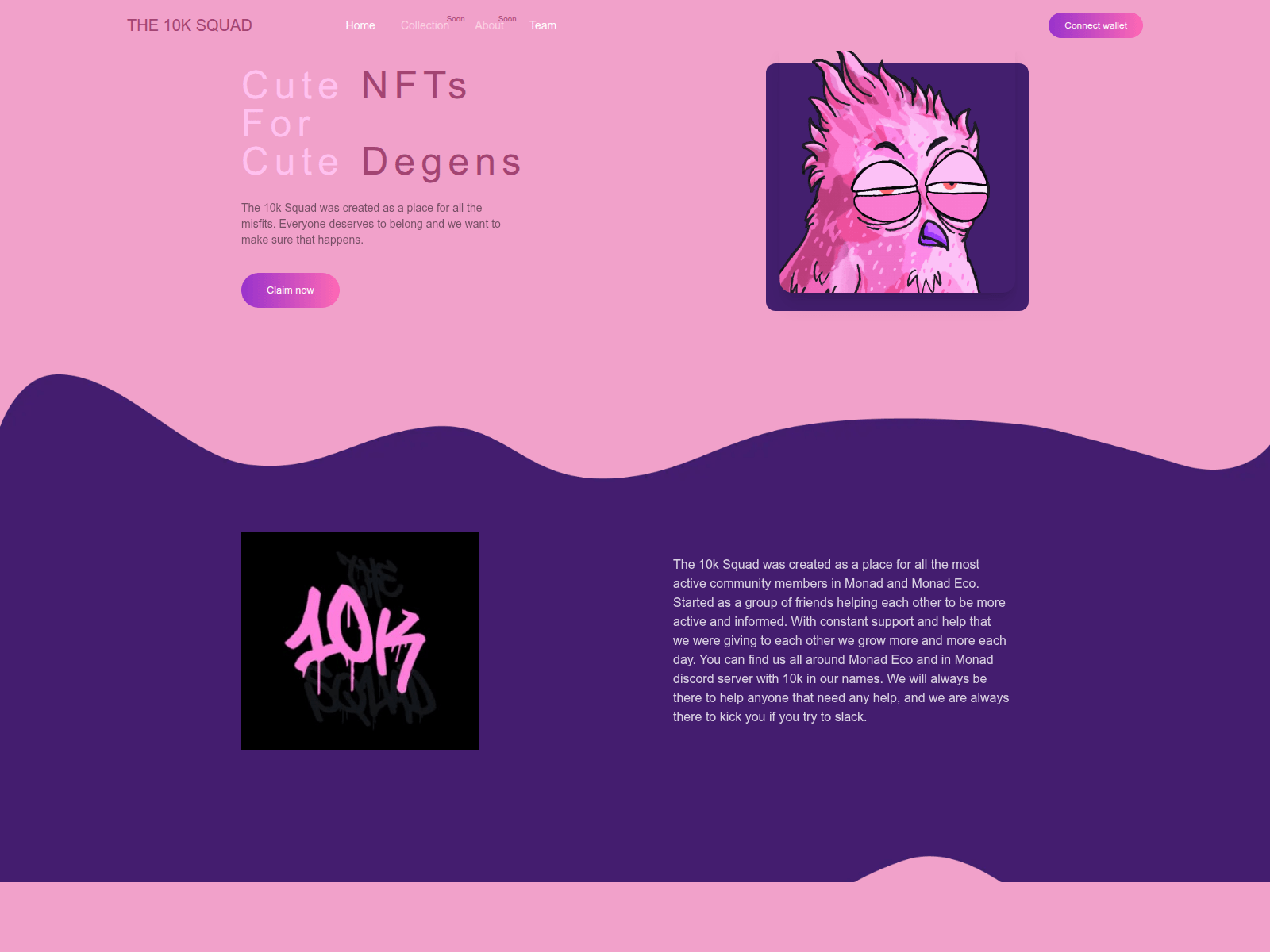 Screenshot of the10ksquad.web.app