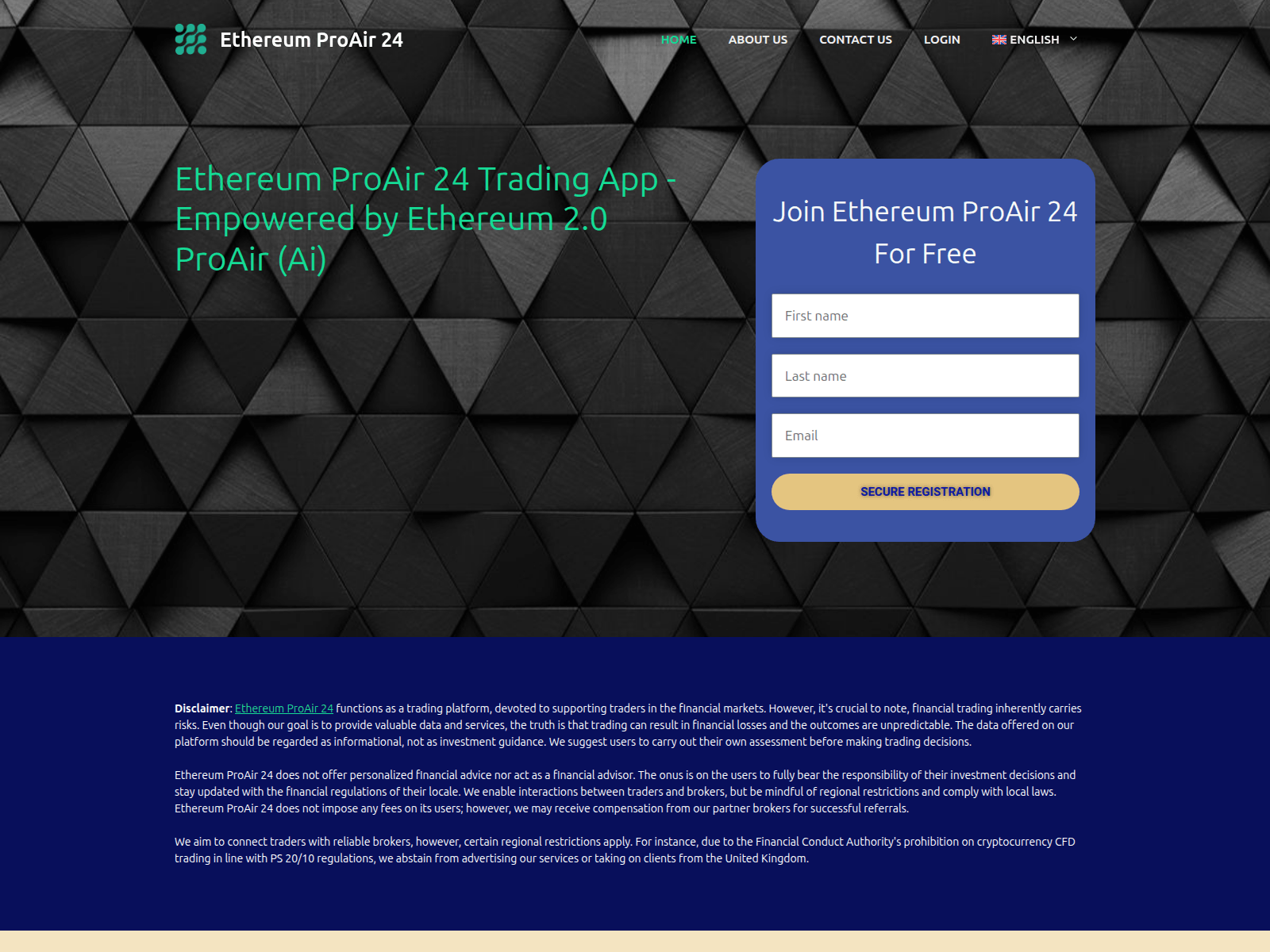 Screenshot of ethereumproair24.com