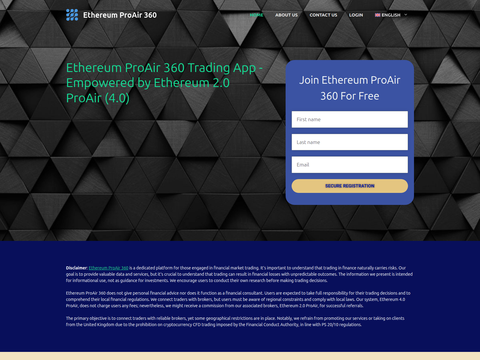 Screenshot of ethereumproair.co