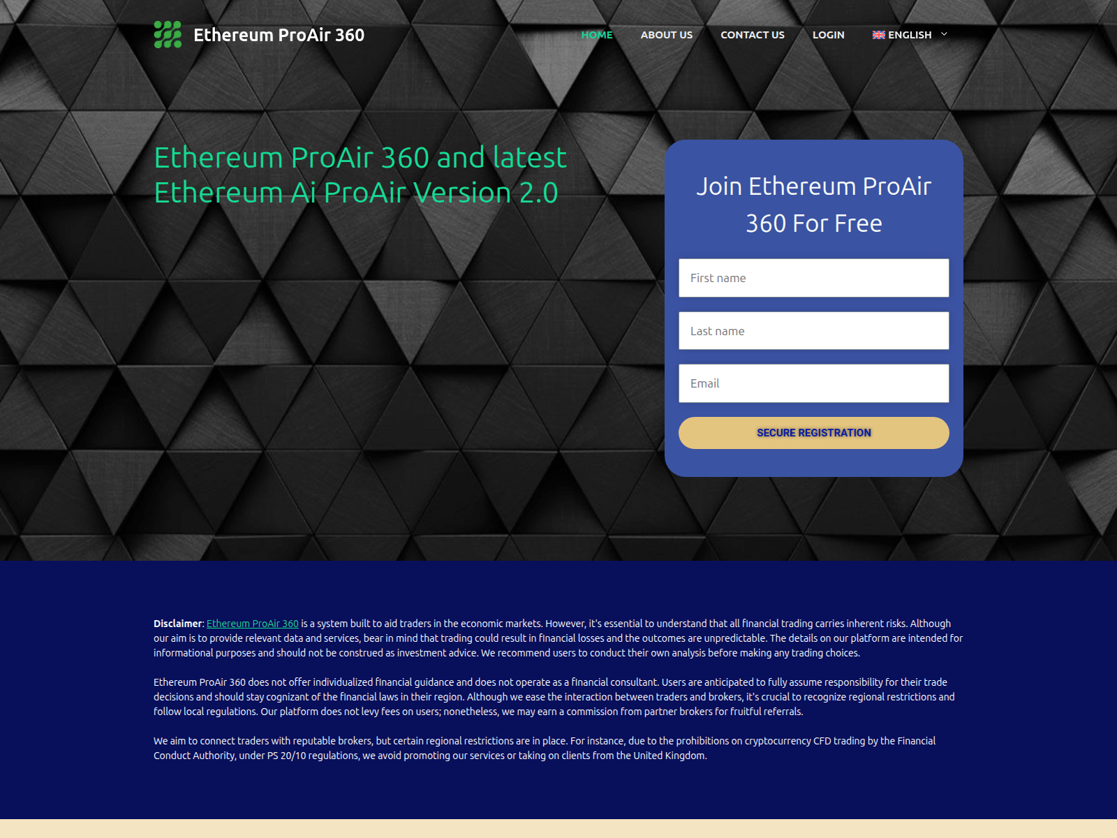 Screenshot of ethereumproair360.com