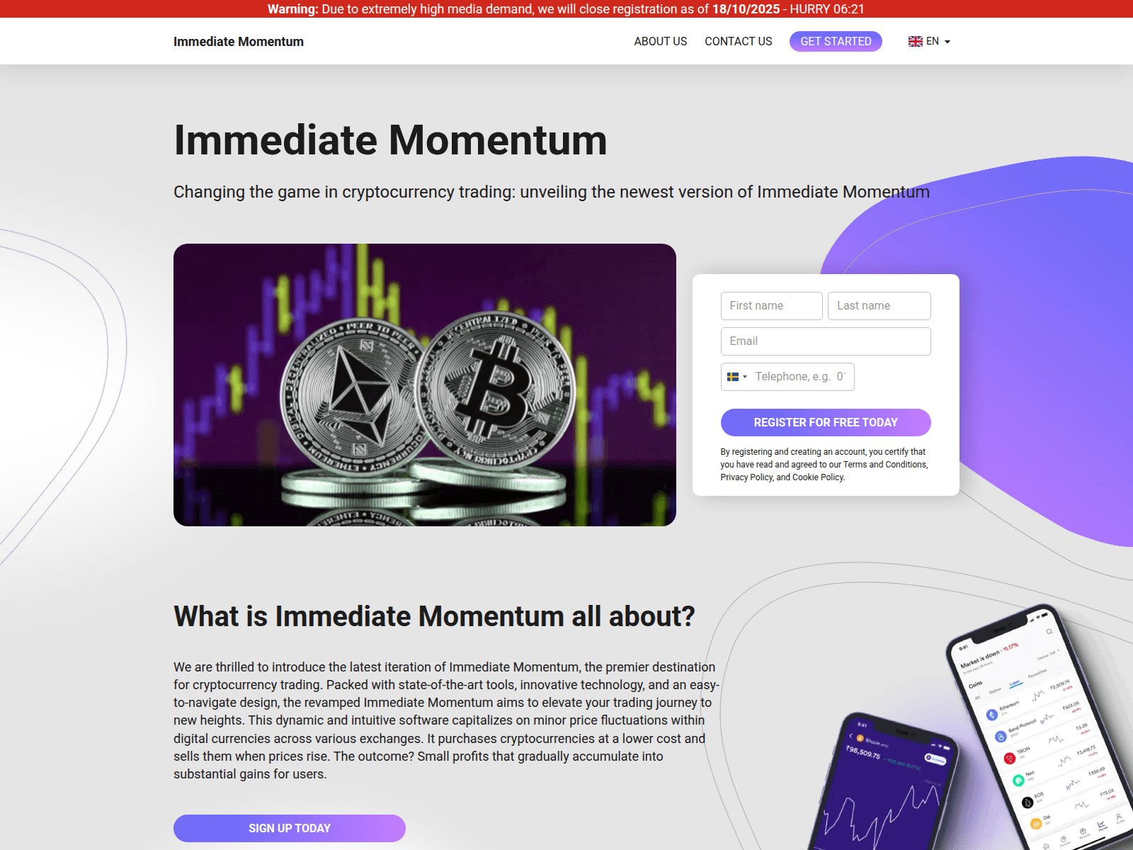 Screenshot of immediatemomentumapp.ru