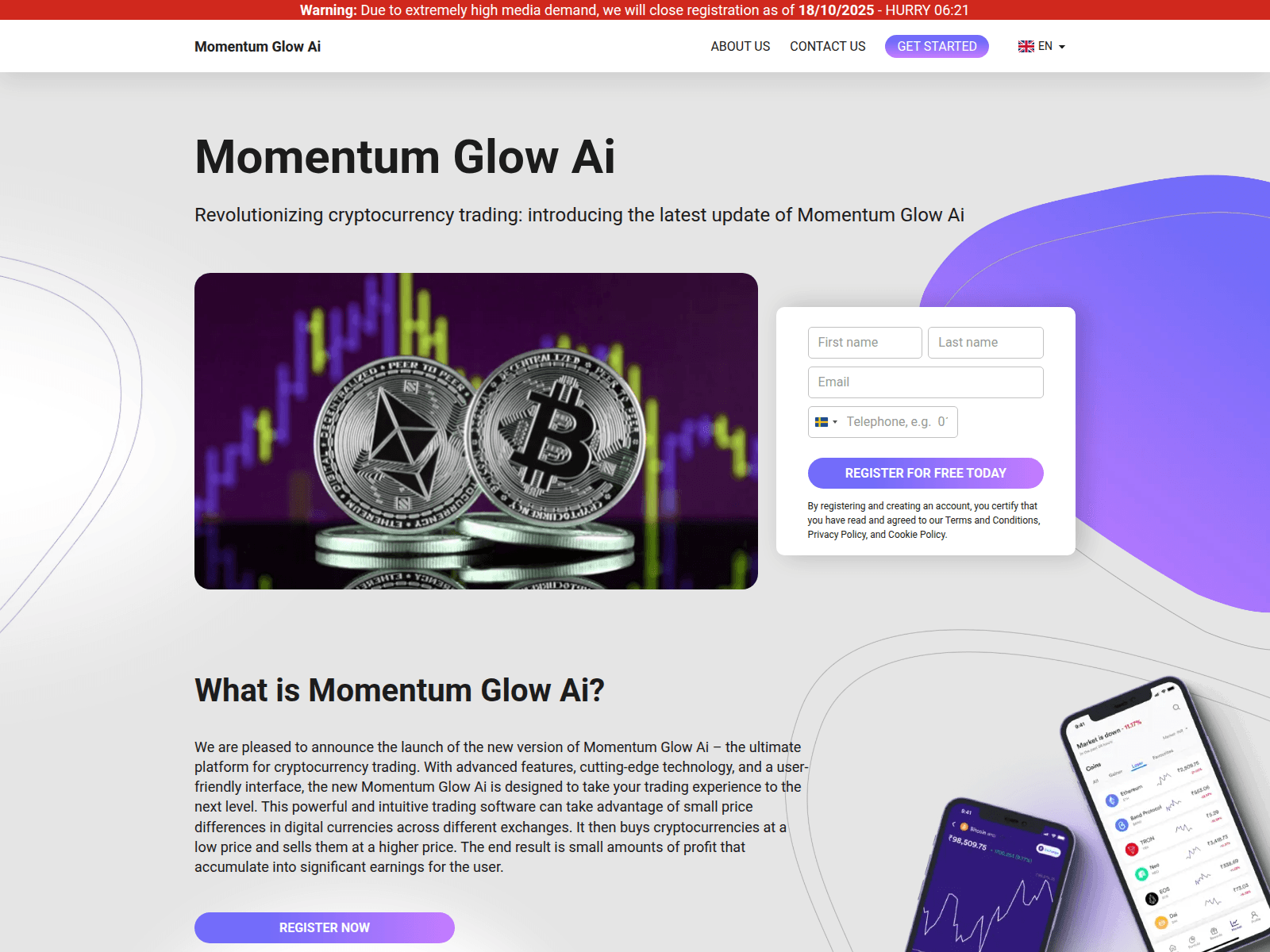 Screenshot of momentumglowaiapp.com