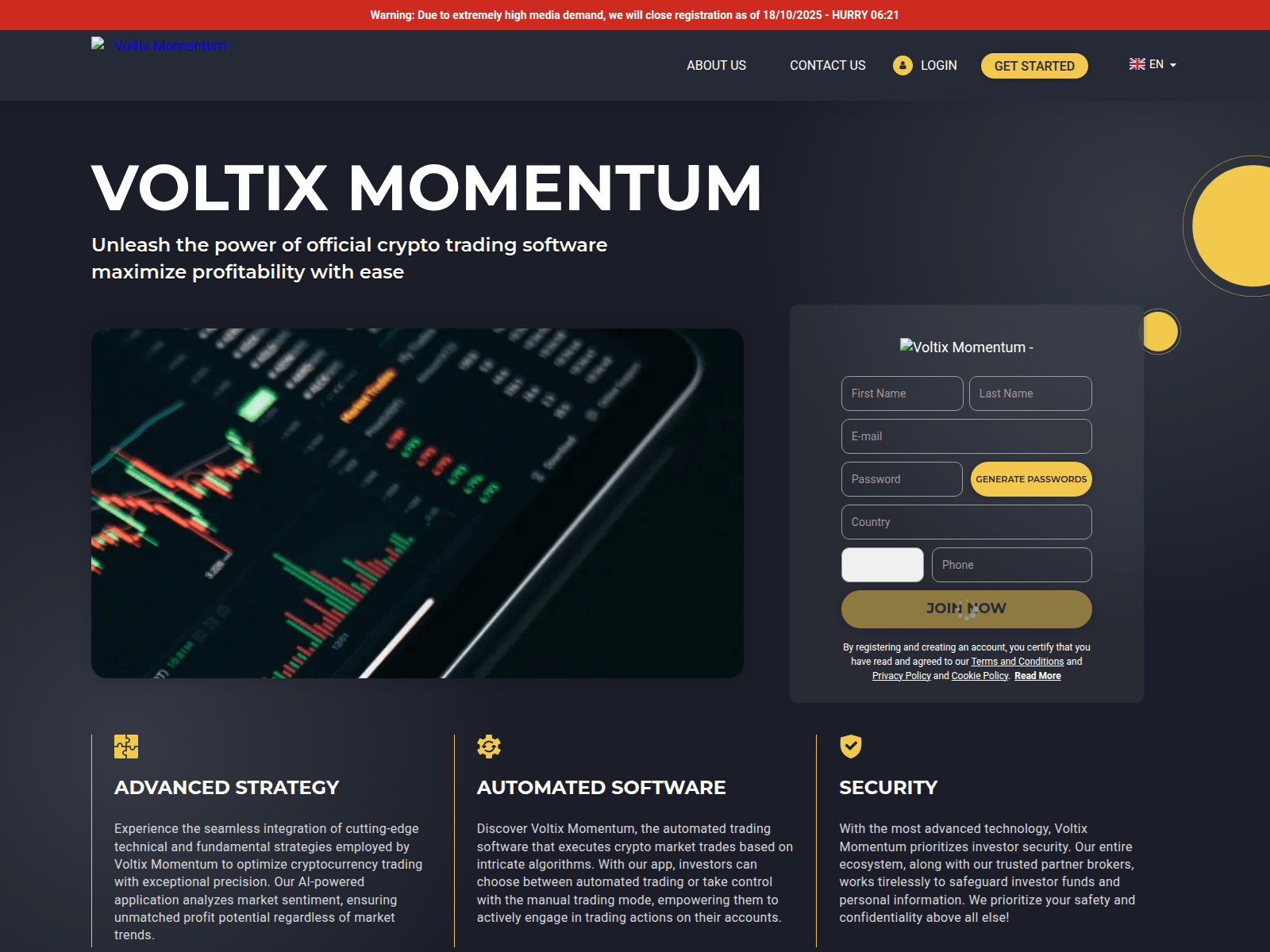 Screenshot of the-voltixmomentumapp-com.trackfinanceworld.com