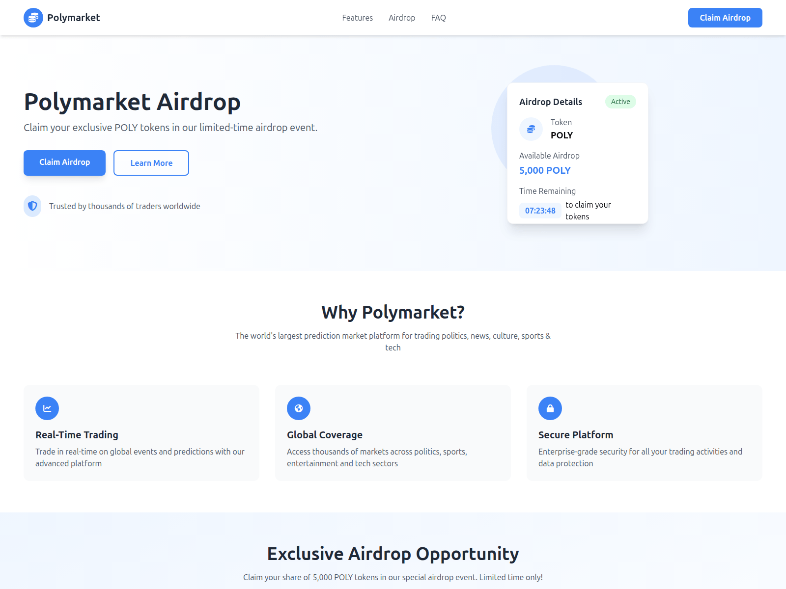 Screenshot of polymarketairdrop.xyz