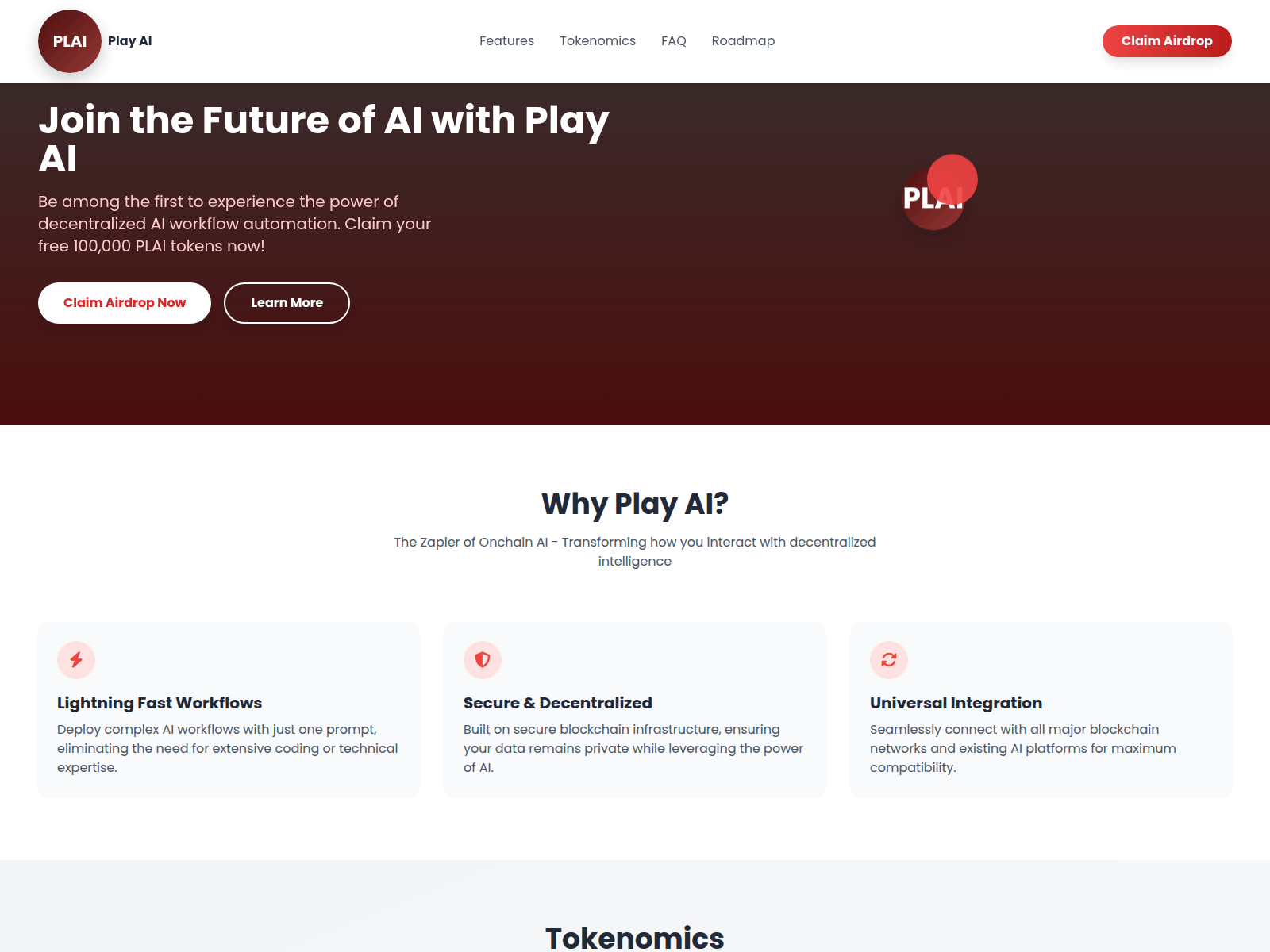Screenshot of playaiairdrop.xyz
