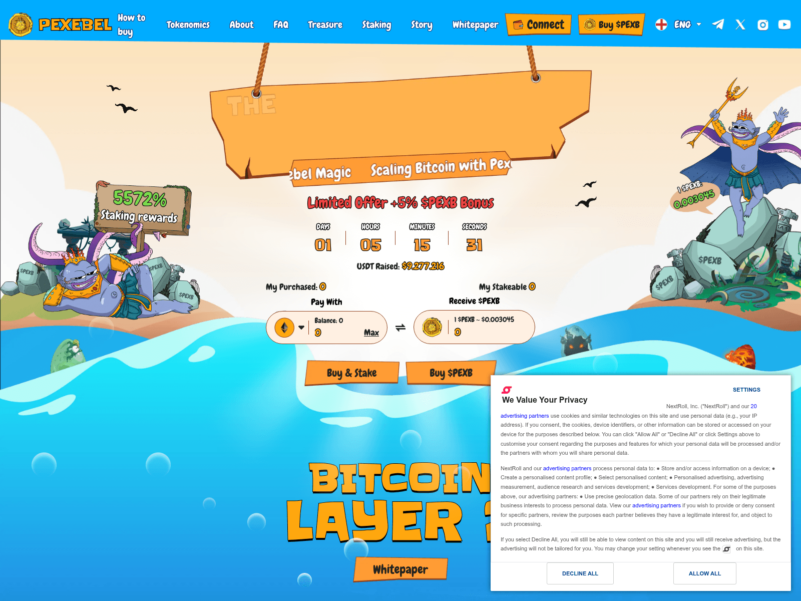 Screenshot of pexebel.com