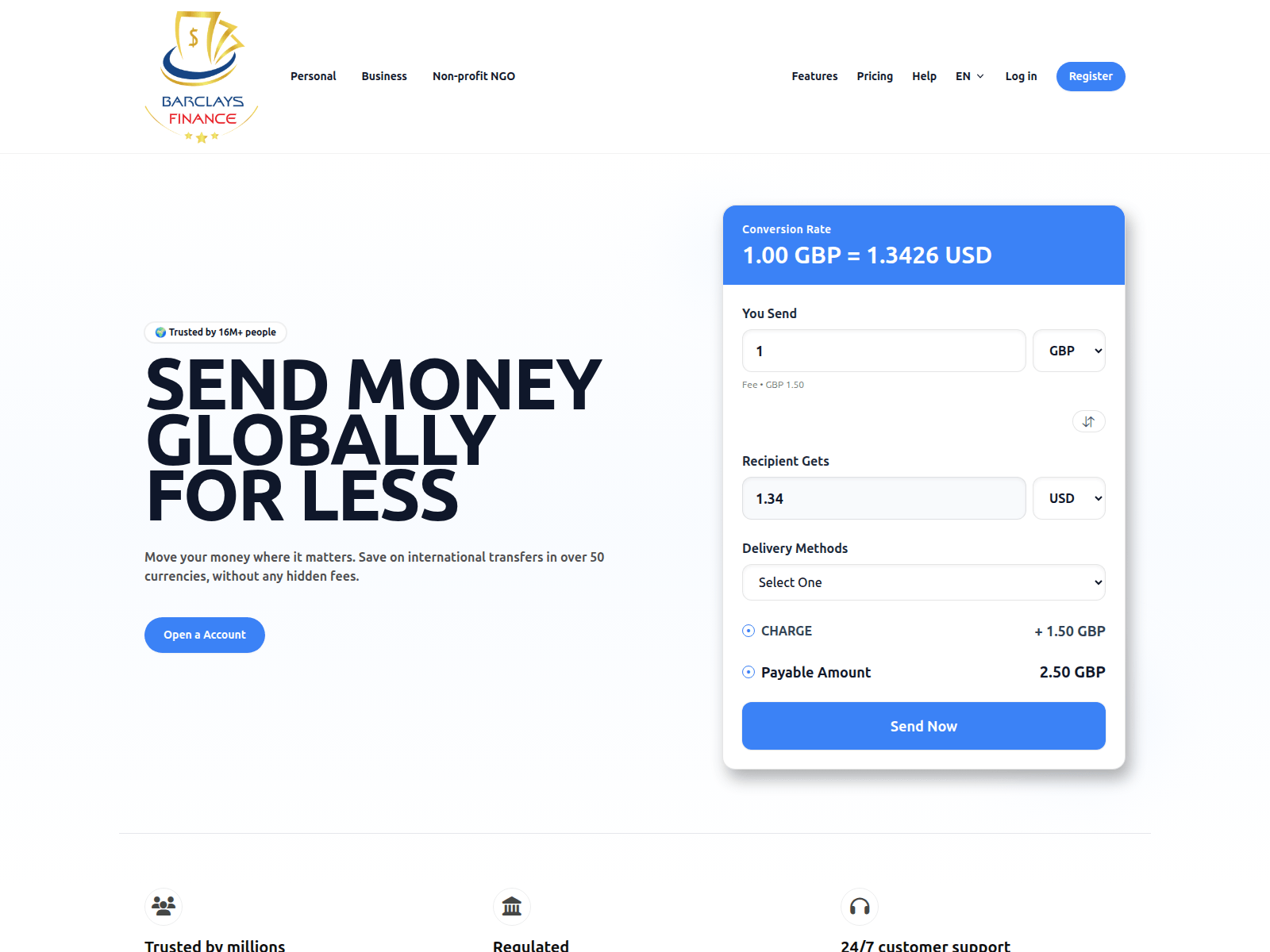 Screenshot of barclaysfinancelimited.com