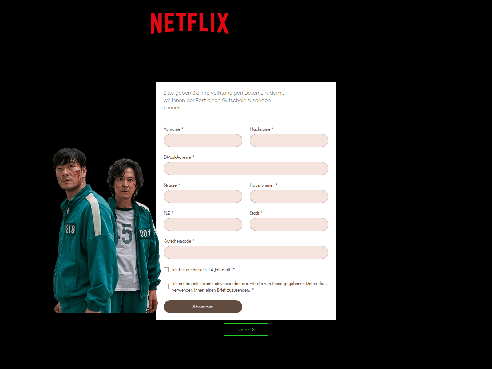 Screenshot of gutscheinnetflx.com
