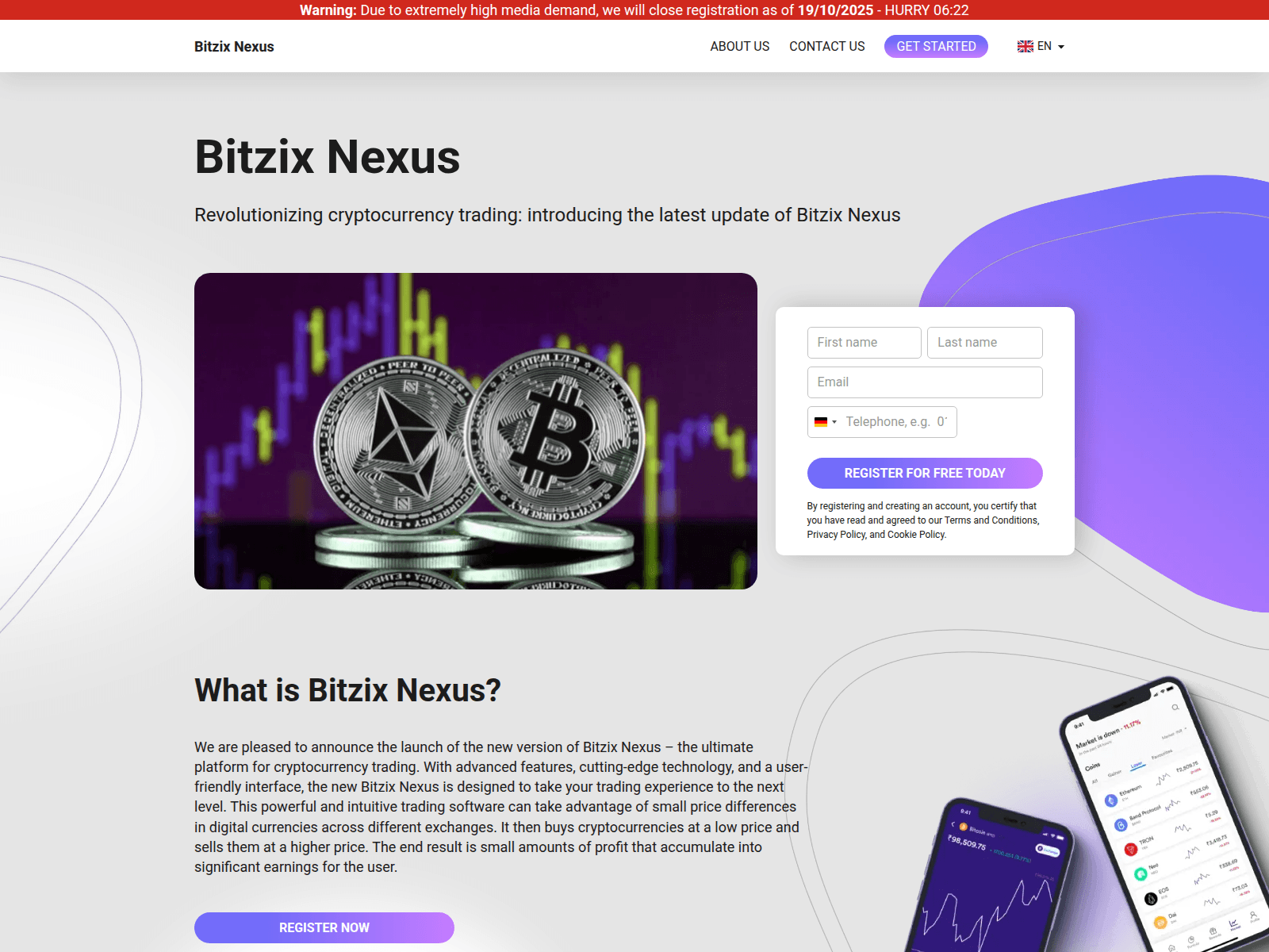 Screenshot of bitzixnexusapp.com