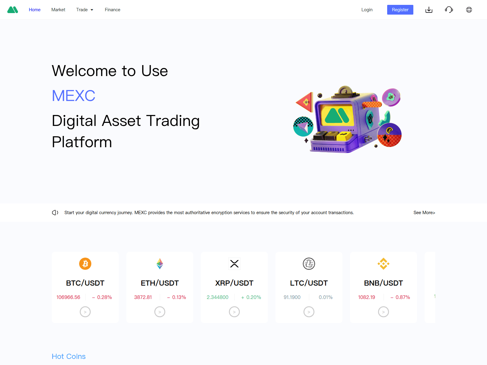 Screenshot of mexc-int.com