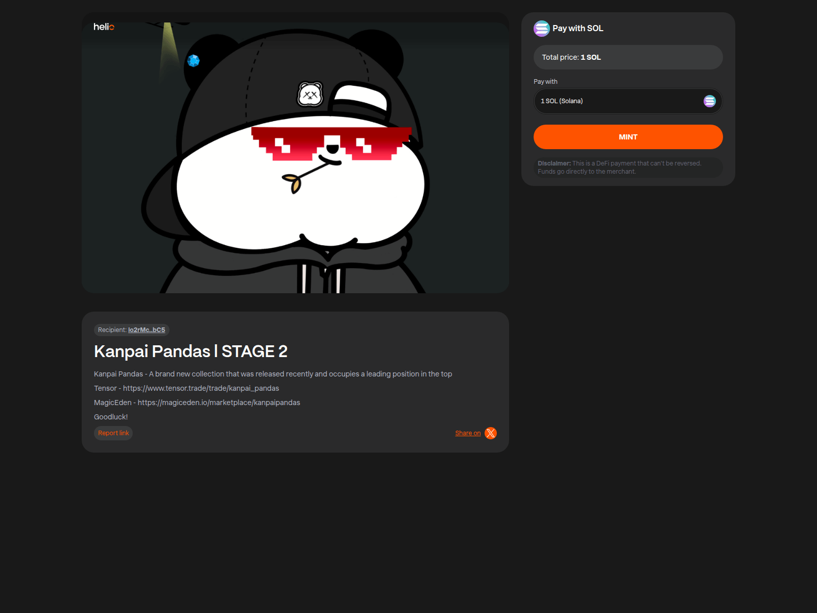 Screenshot of minthelio.com