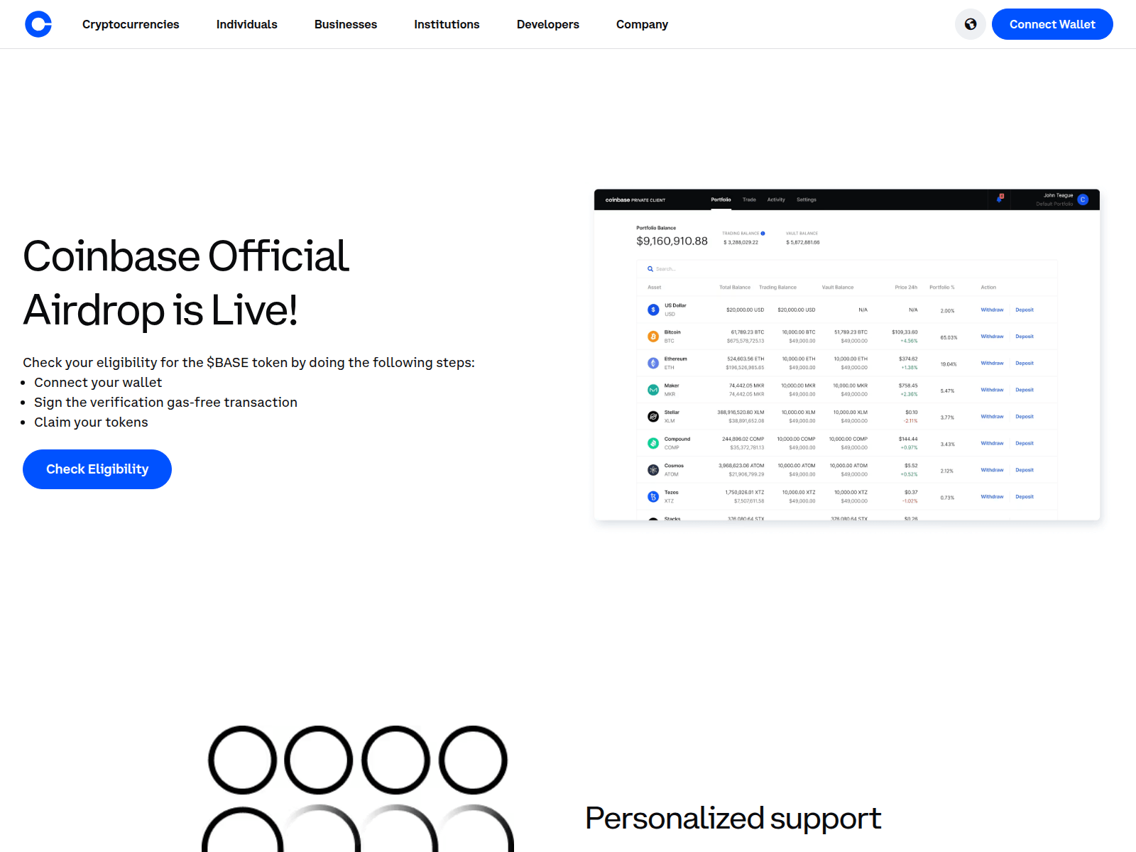 Screenshot of coinbase-airdrop.com