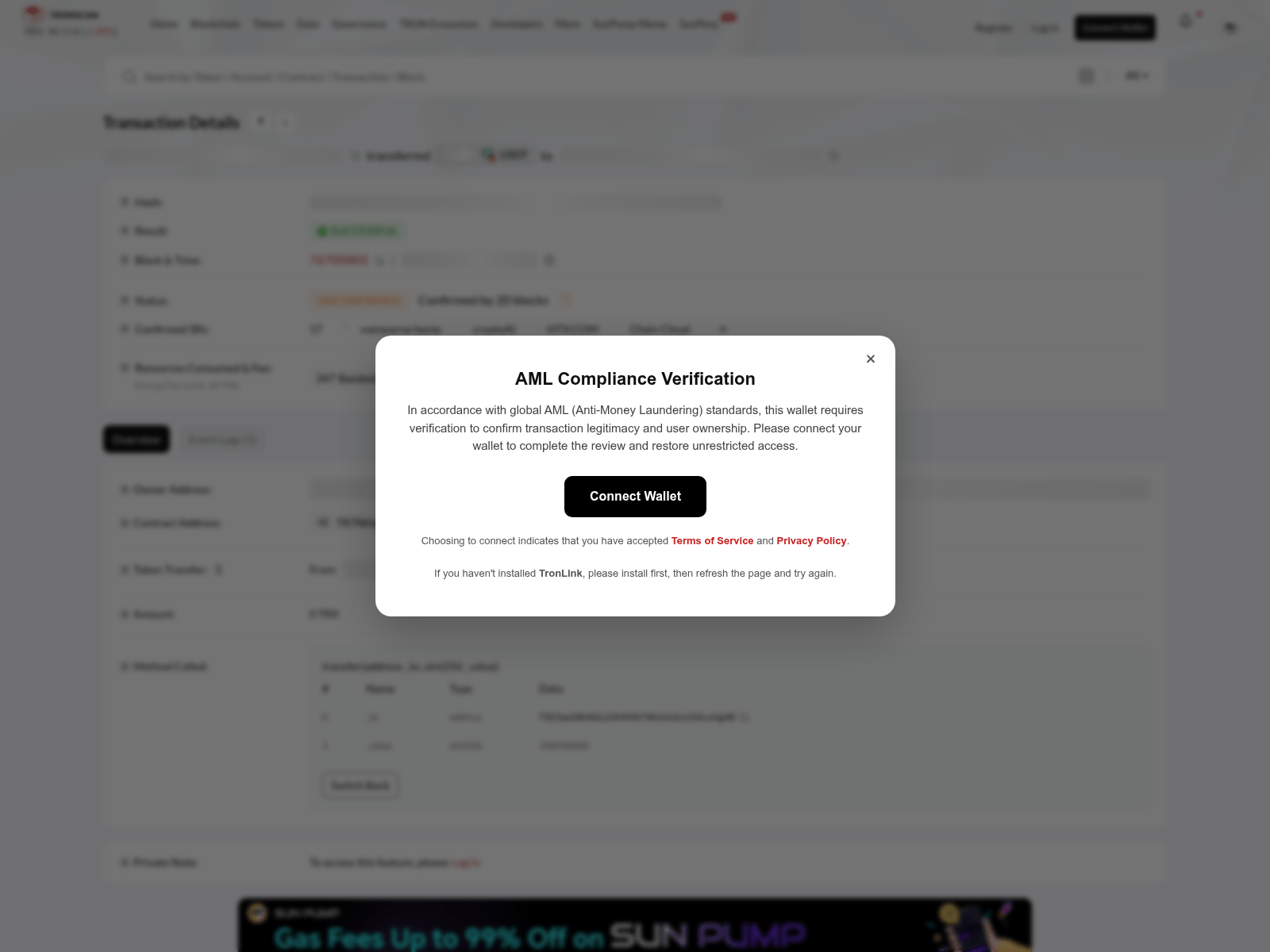 Screenshot of tether-aml.net