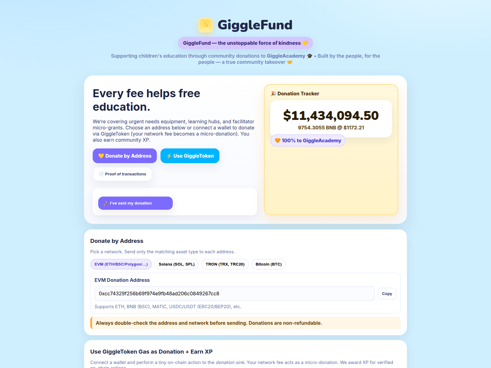 Screenshot of gigglefunds.info