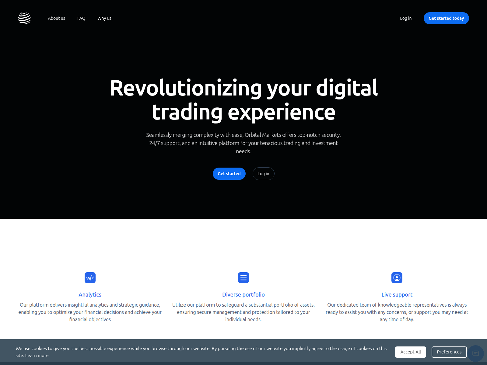 Screenshot of orbitalmarkets.net