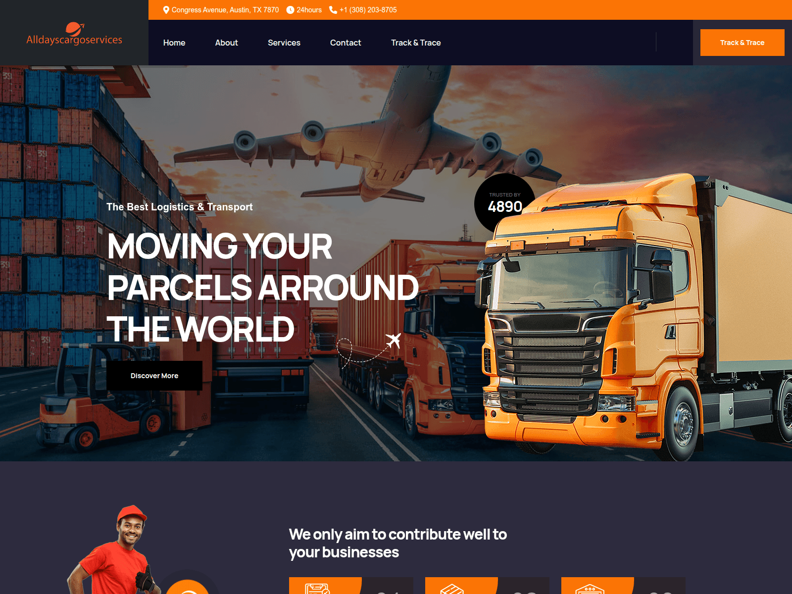 Screenshot of alldayscargoservices.online.globecargologistic.com
