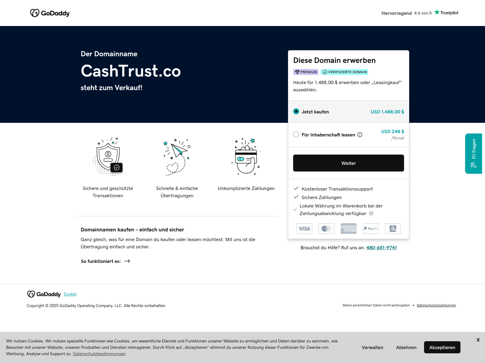 Screenshot of cashtrust.co