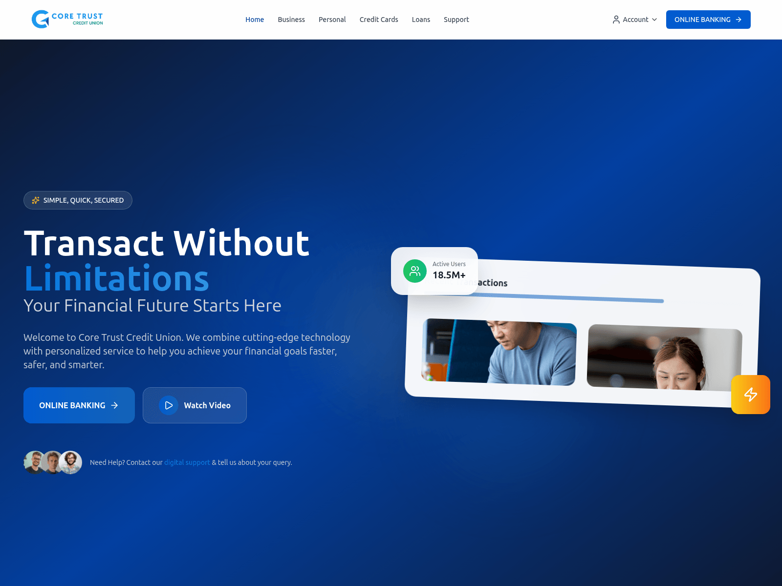 Screenshot of coretrustcreditunion.com