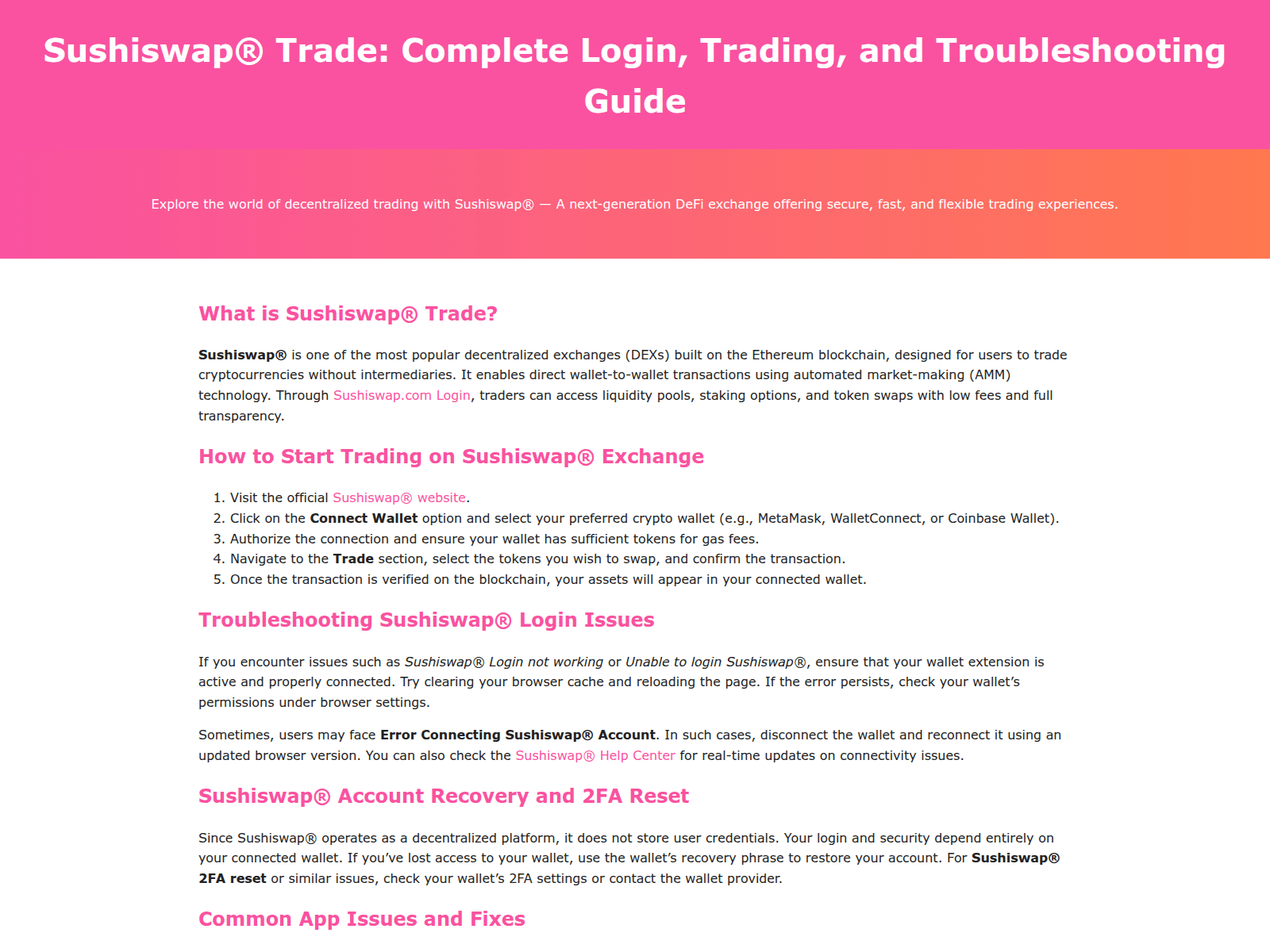 Screenshot of faq-trade-sushiswapp.pages.dev