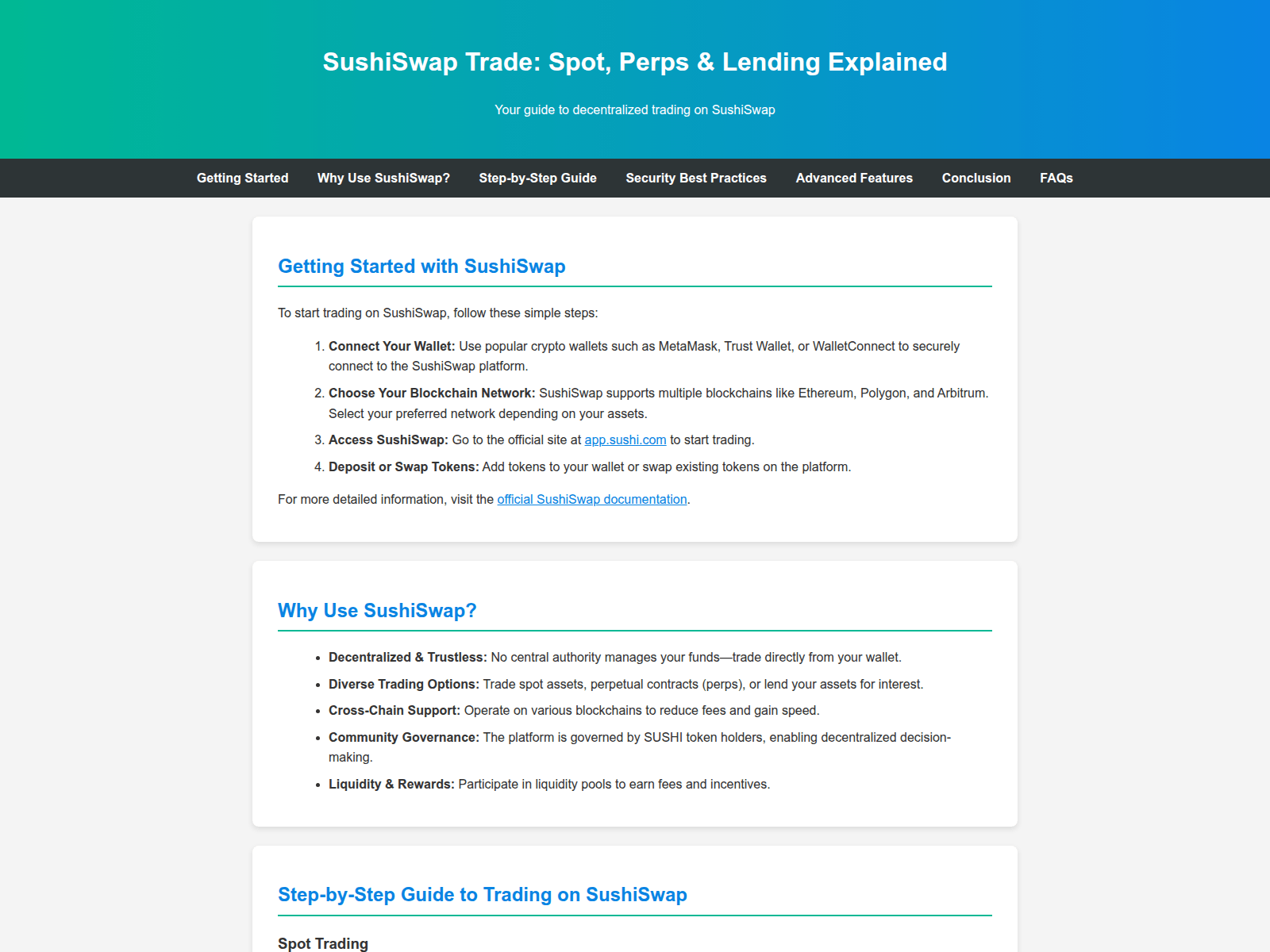Screenshot of treade-with-sushiswap.pages.dev