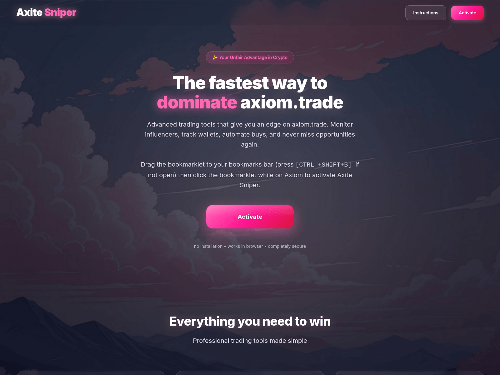 Screenshot of axite.space