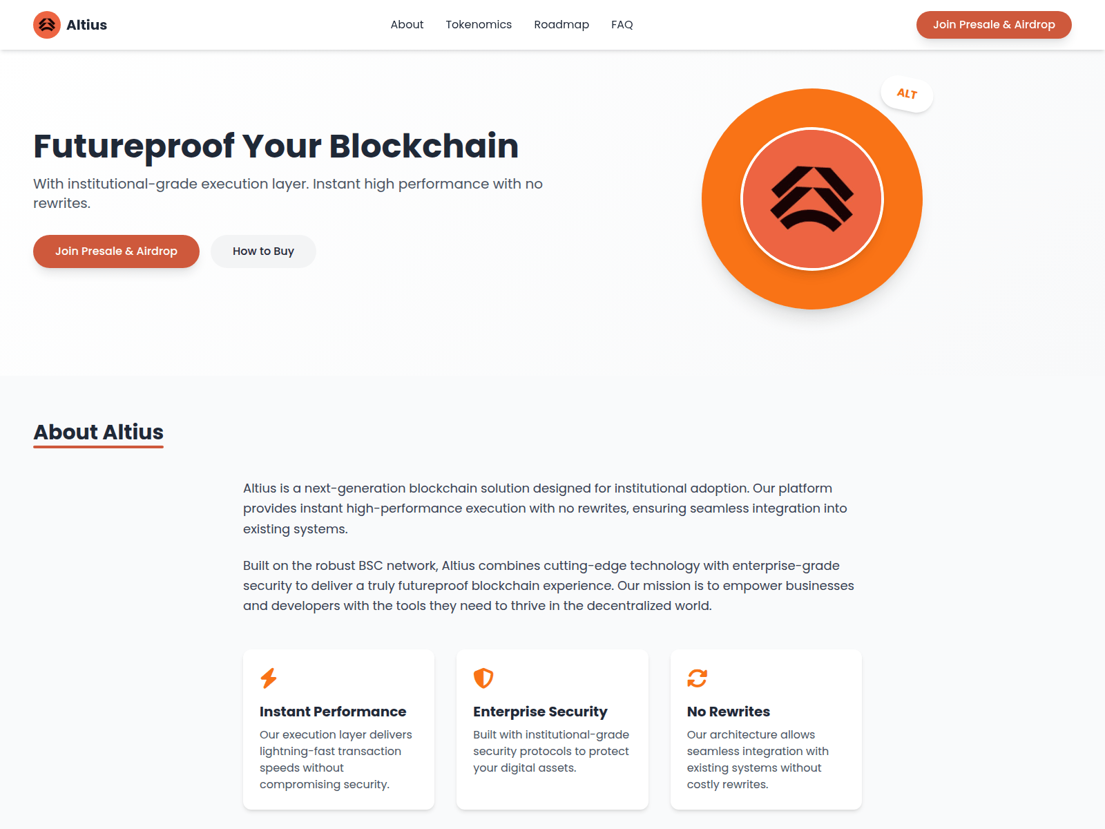 Screenshot of altiustoken.xyz