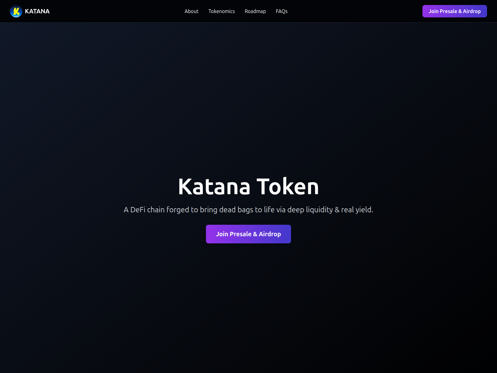 Screenshot of katanapresale.xyz