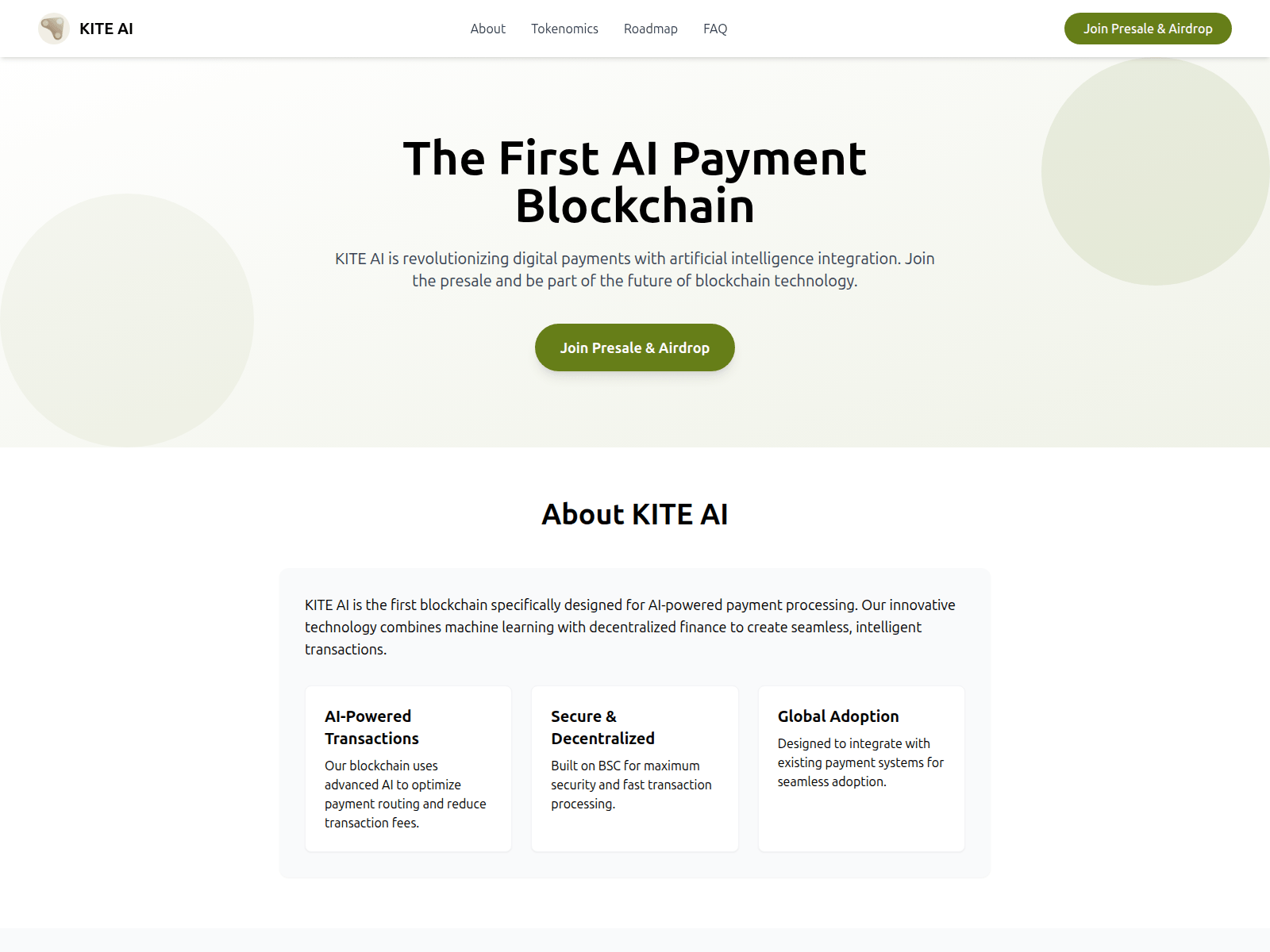 Screenshot of kiteaitoken.xyz