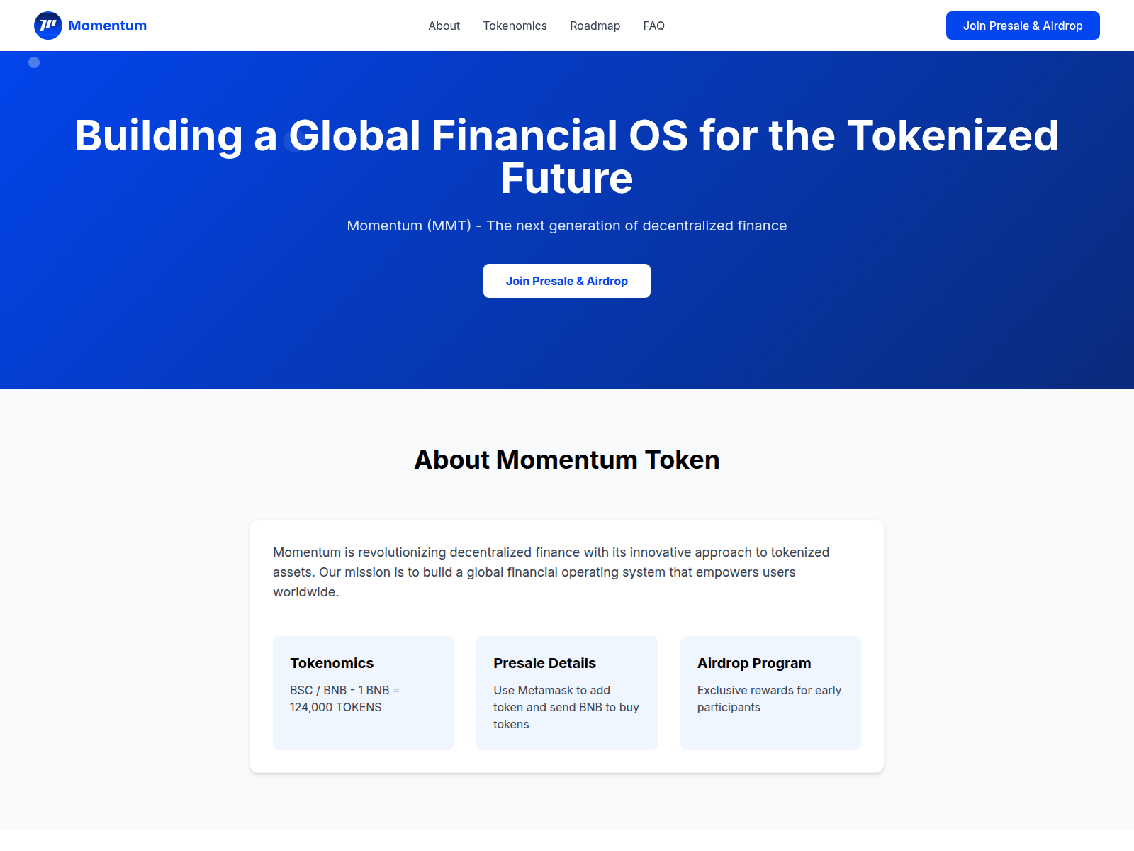 Screenshot of momentumpresale.xyz