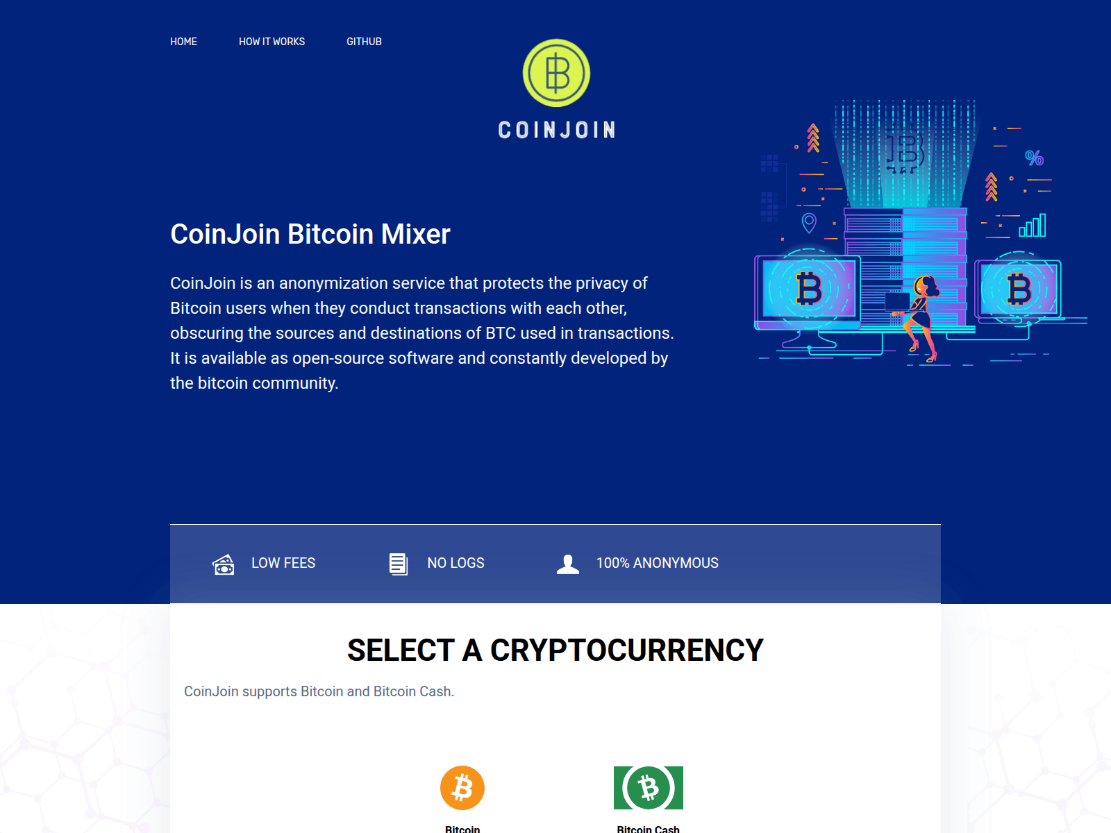 Screenshot of coinjoin.cash
