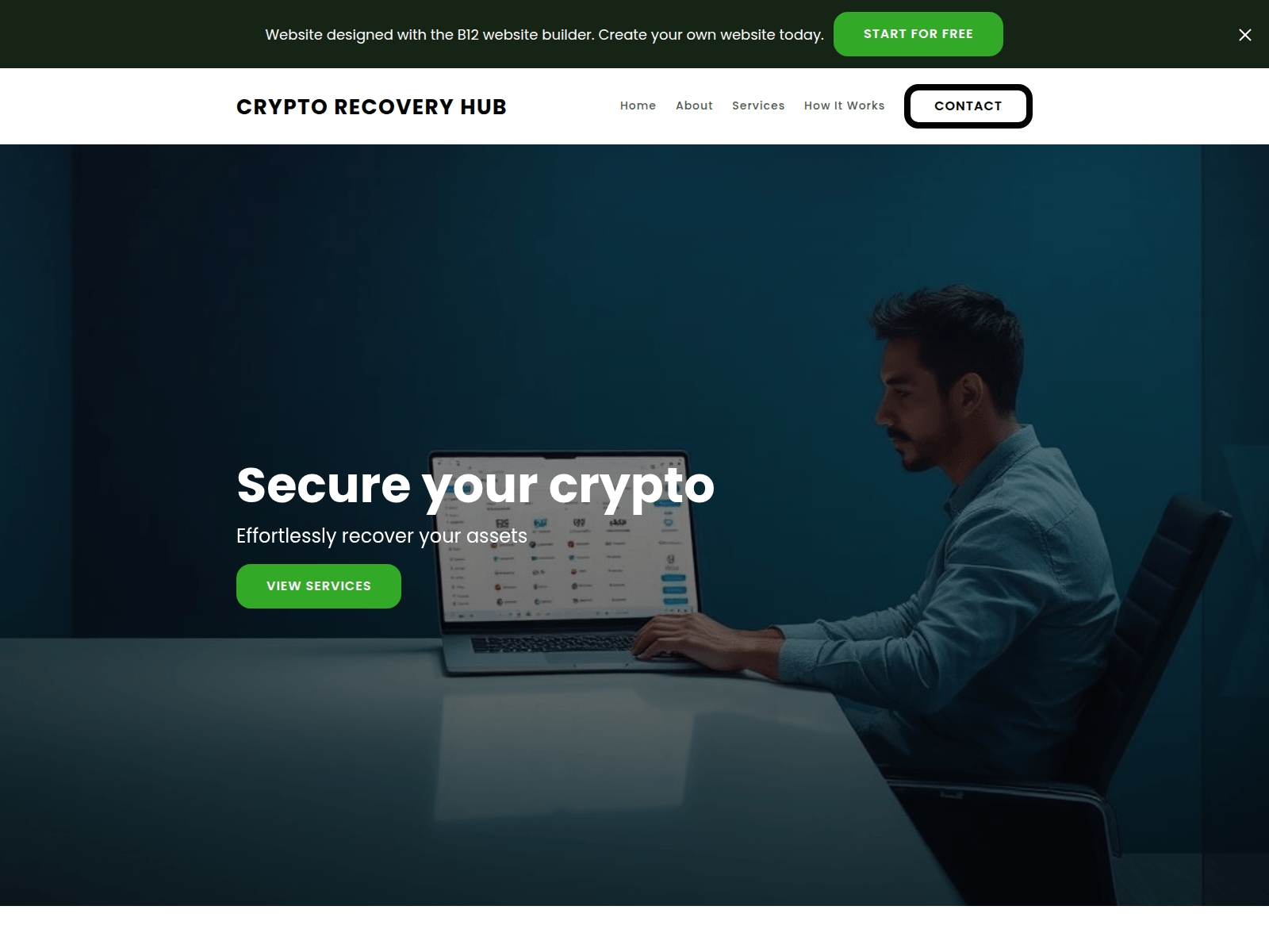 Screenshot of crypto-recovery-hub.b12sites.com