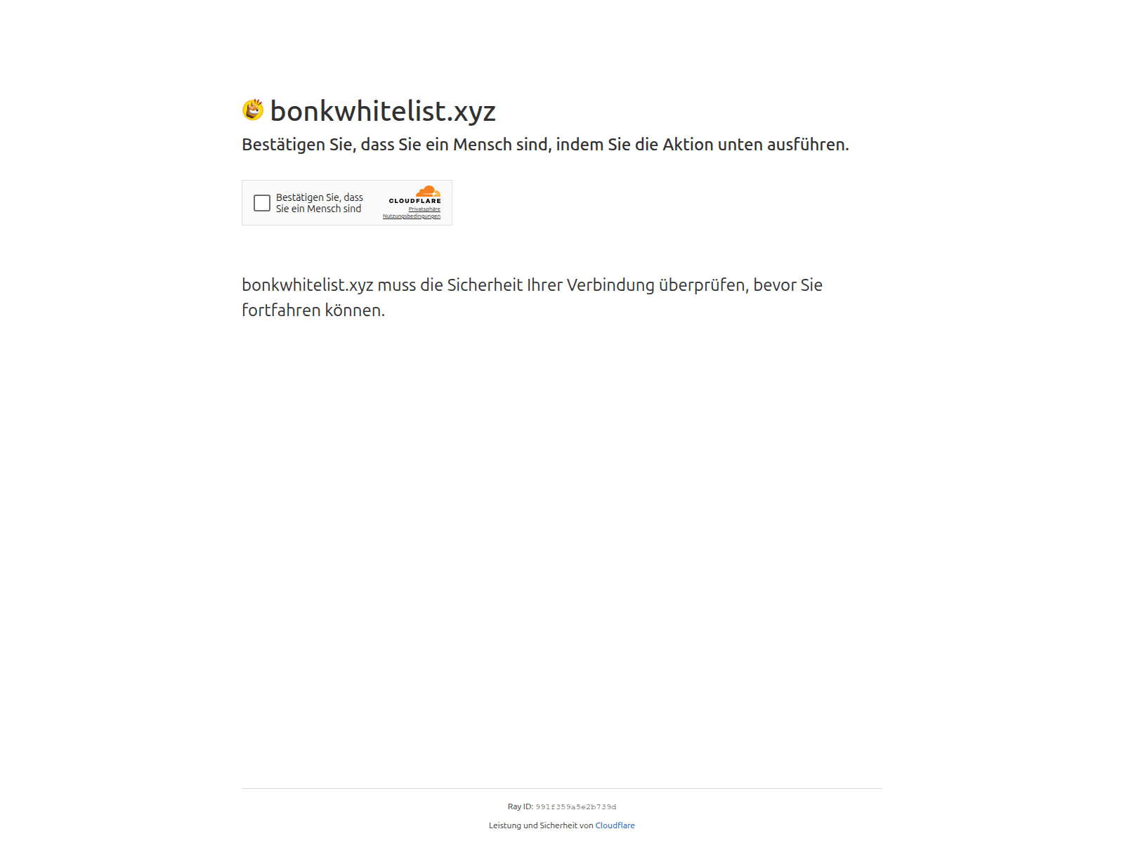Screenshot of bonkwhitelist.xyz