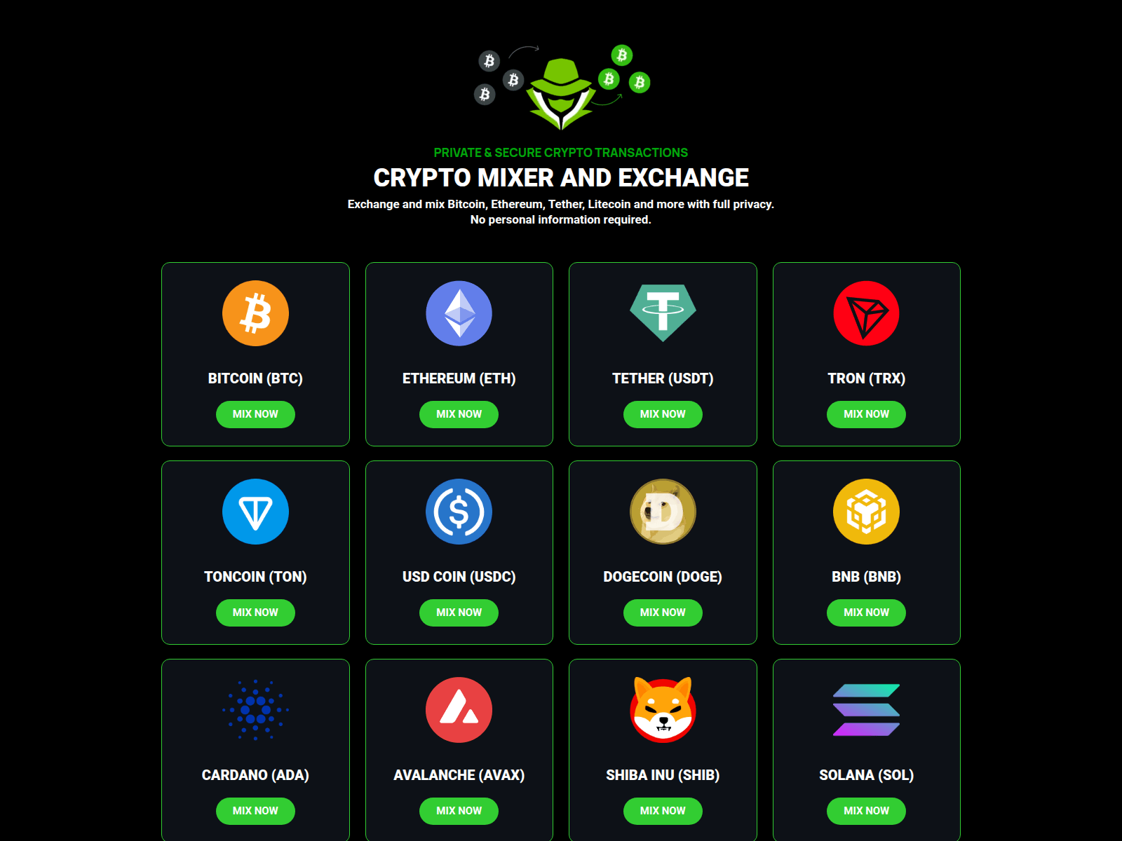 Screenshot of coinmix.co.uk