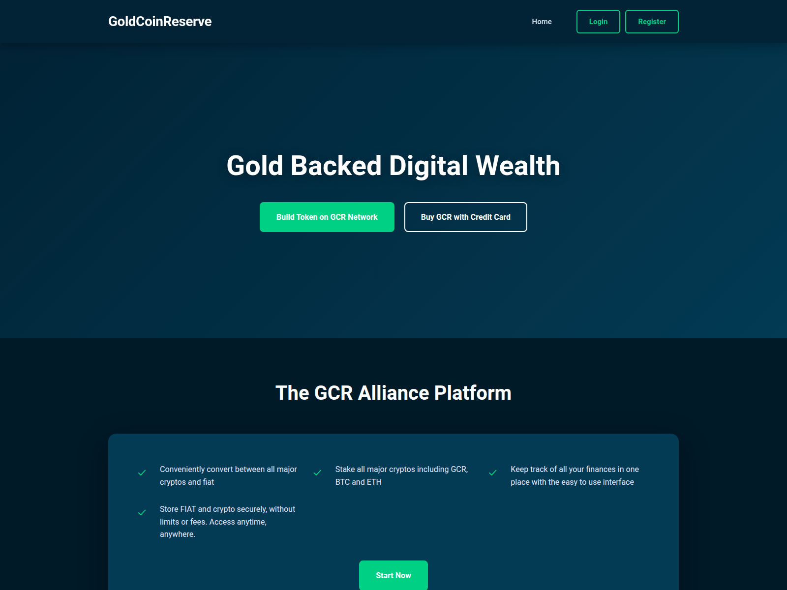 Screenshot of goldcoinreserve.io