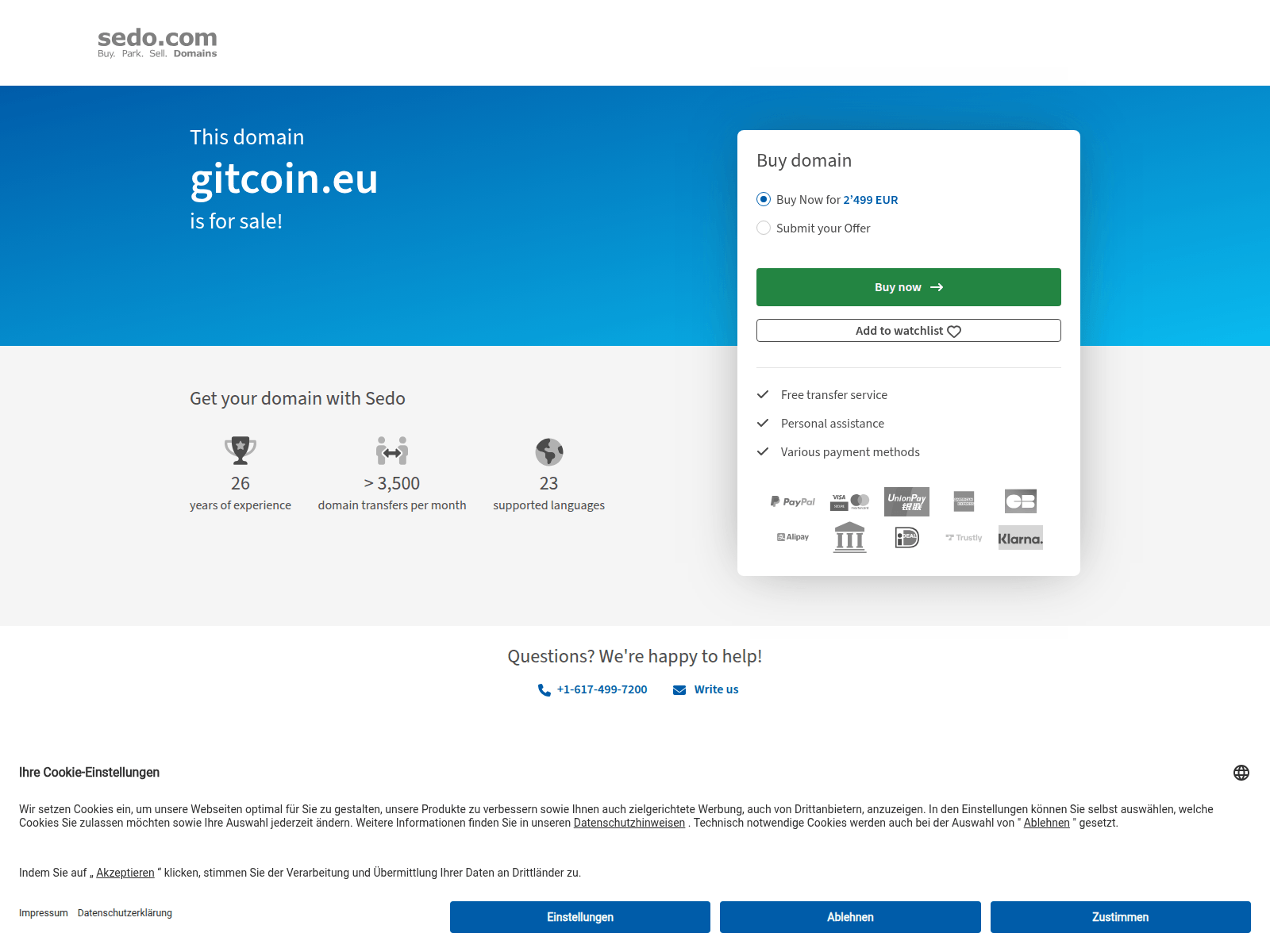 Screenshot of gitcoin.eu
