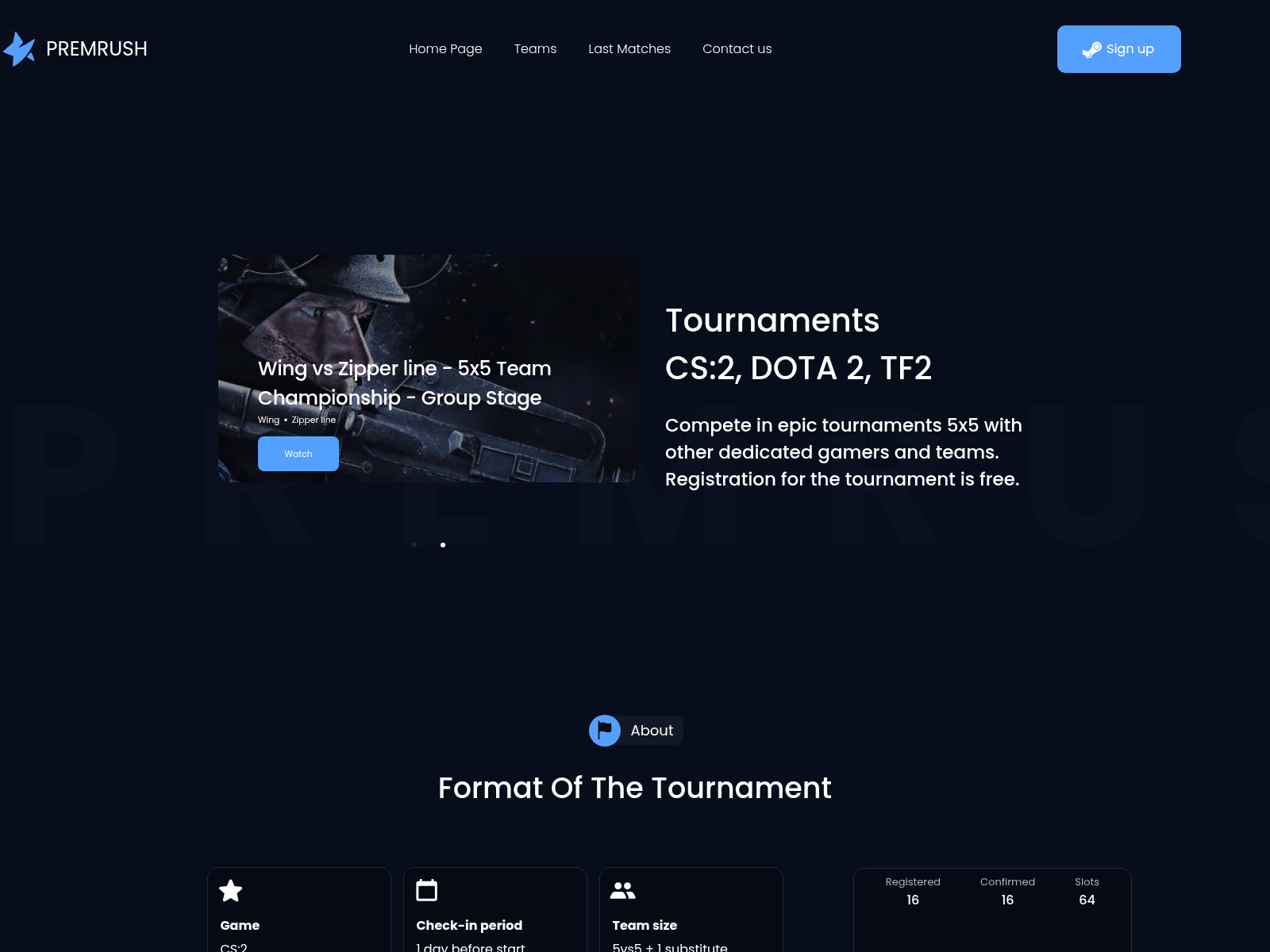Screenshot of premrush.com