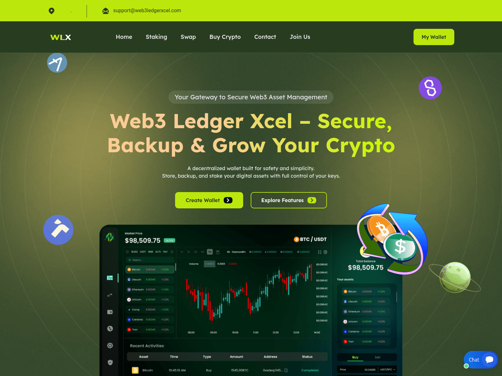 Screenshot of web3ledgerxcel.com