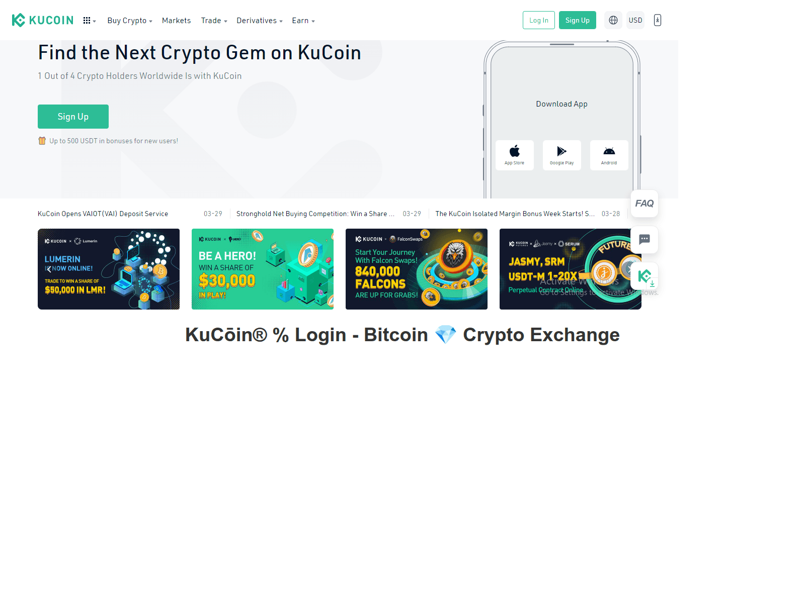 Screenshot of kucoincmlggin.webflow.io