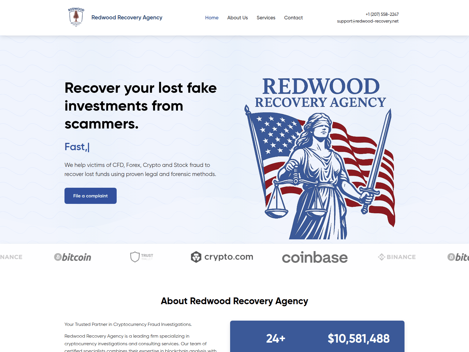 Screenshot of redwood-recovery.net