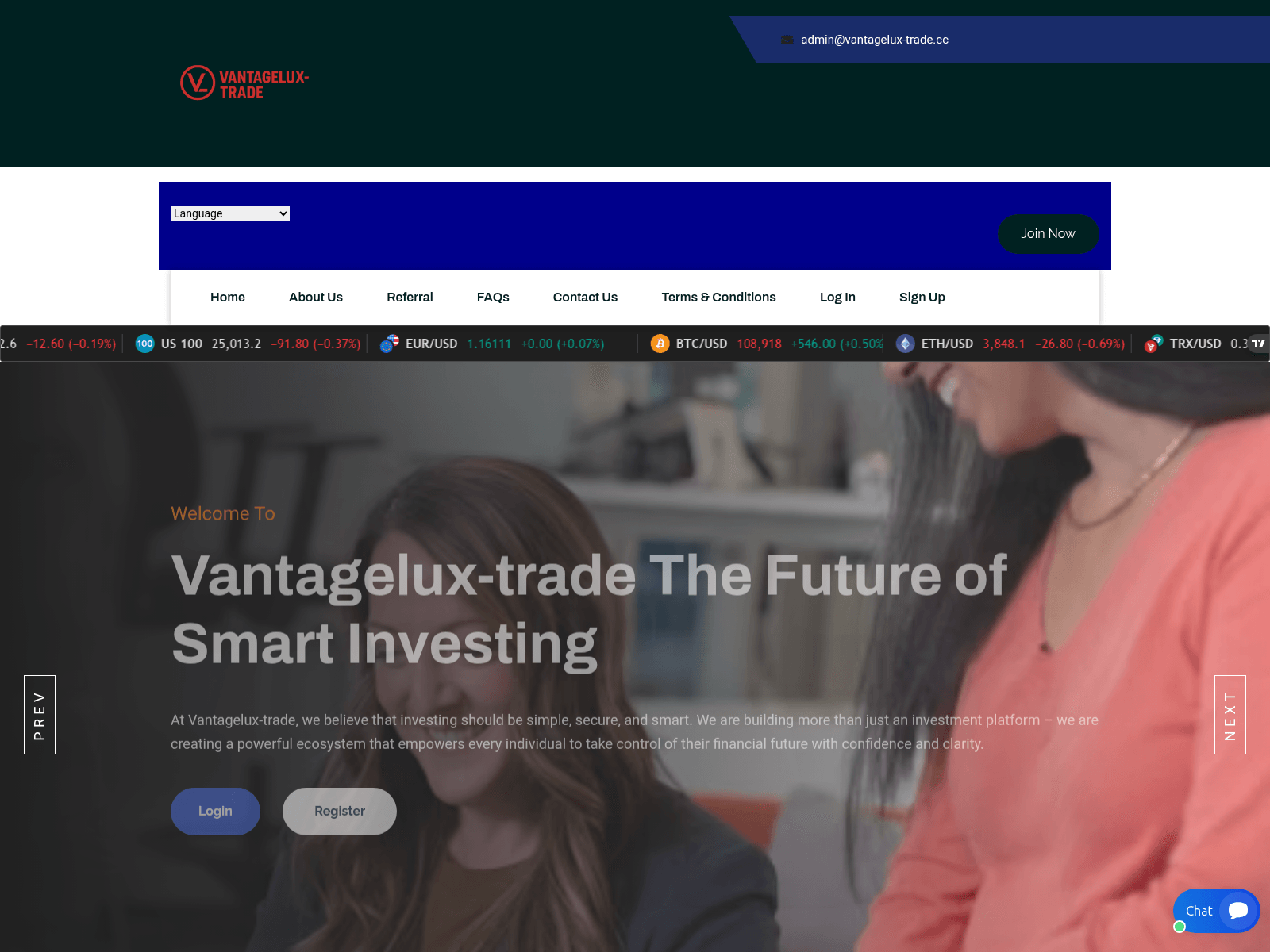 Screenshot of vantagelux-trade.cc