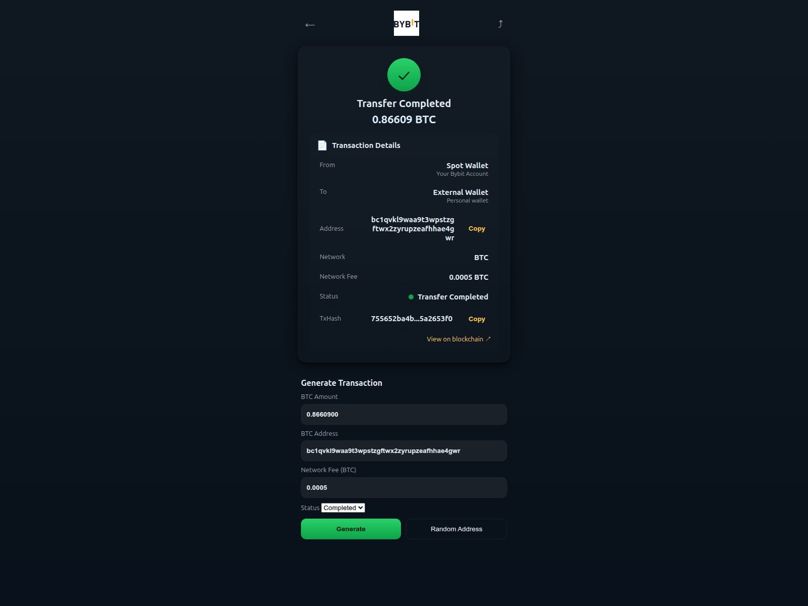 Screenshot of bybitreceipt.pages.dev