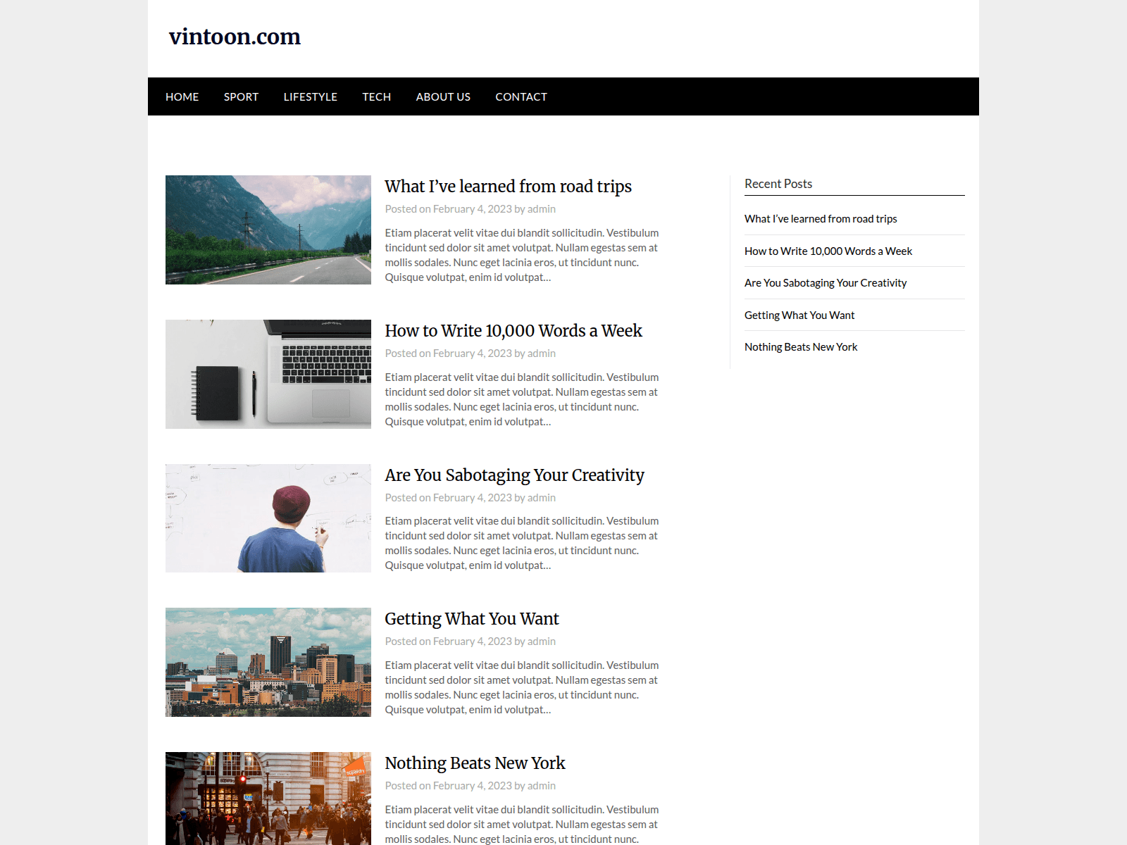 Screenshot of vintoon.com