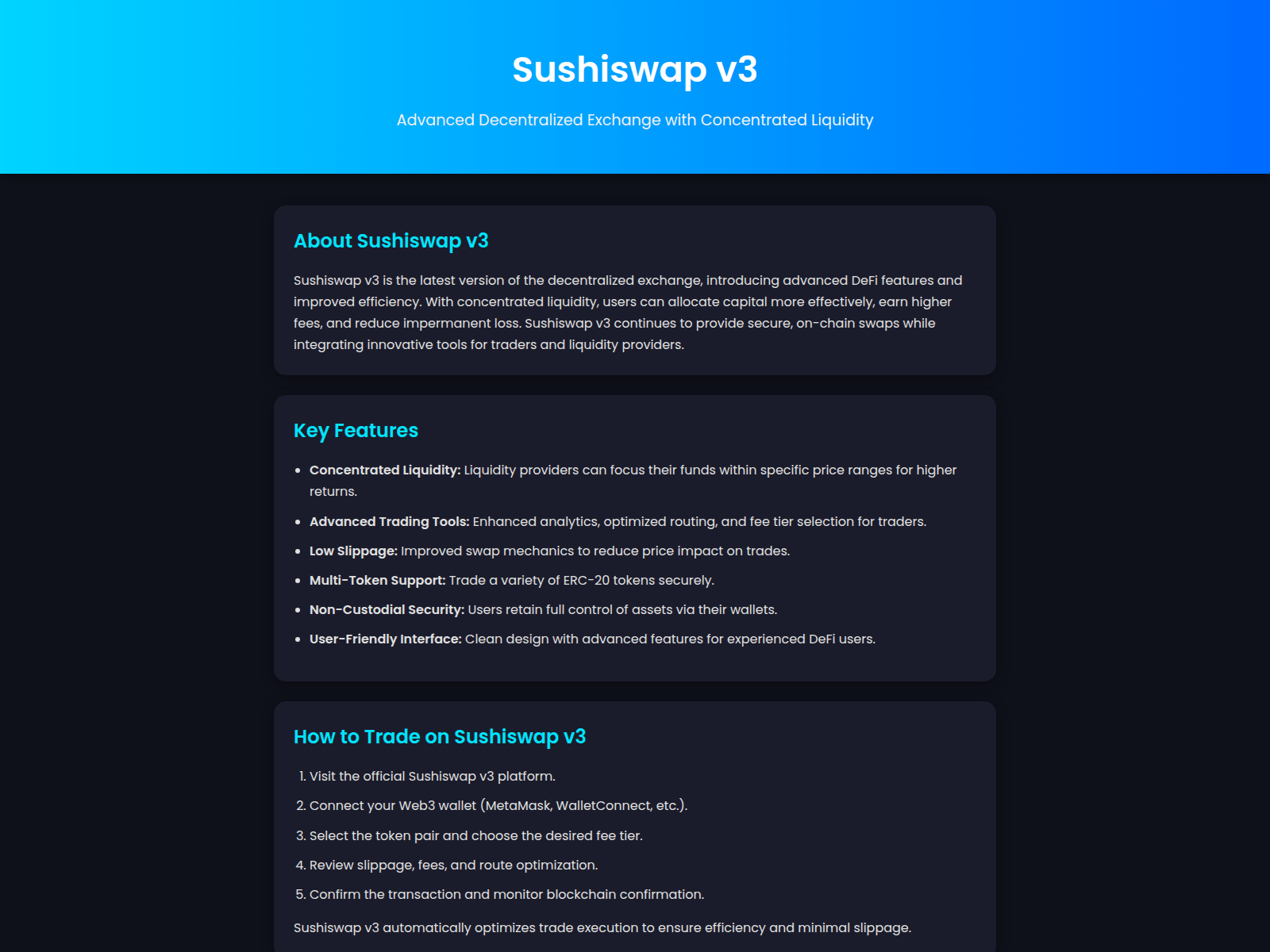 Screenshot of sushiswapv-3.pages.dev
