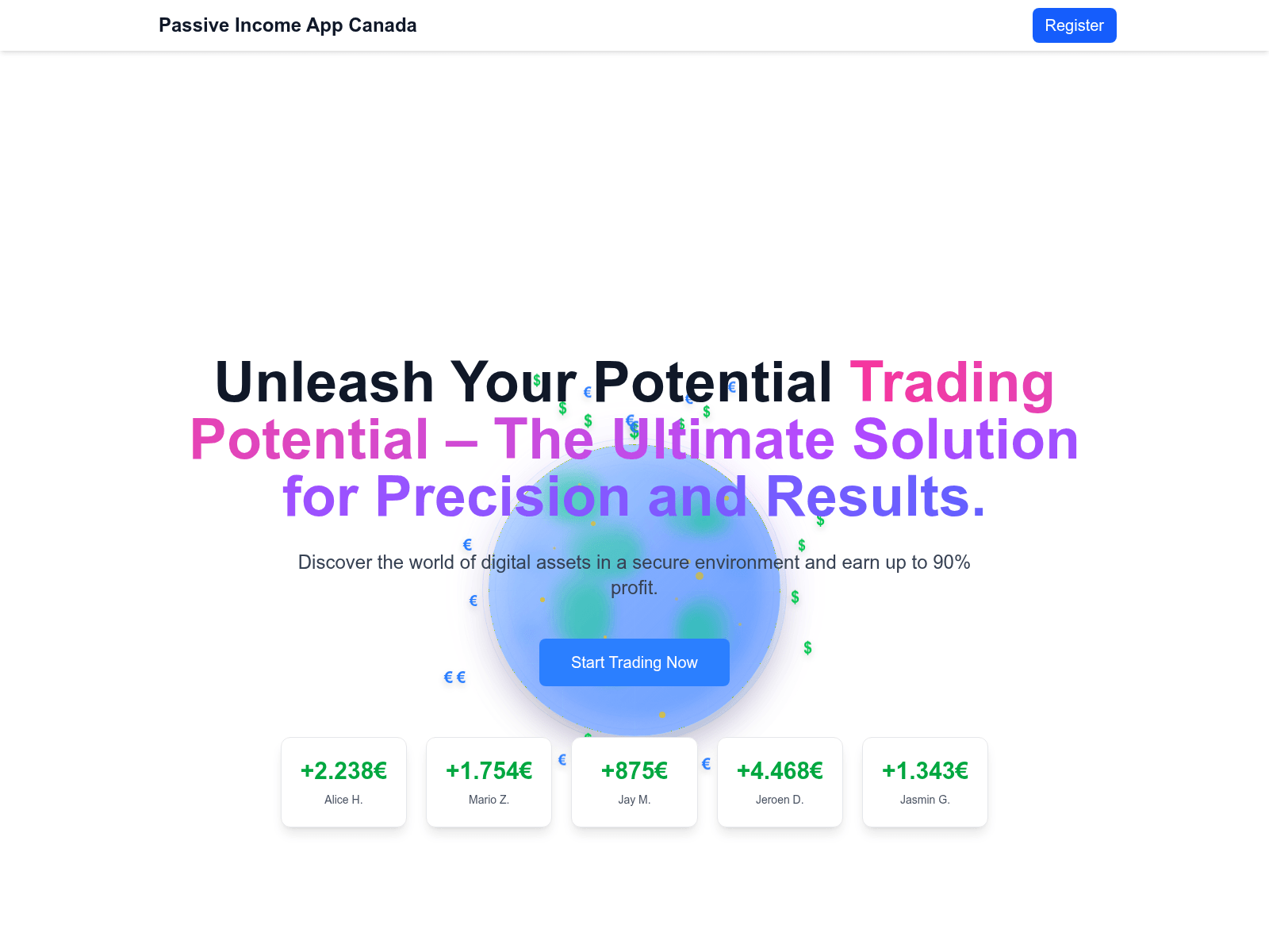 Screenshot of passiveincome-app-ca.org