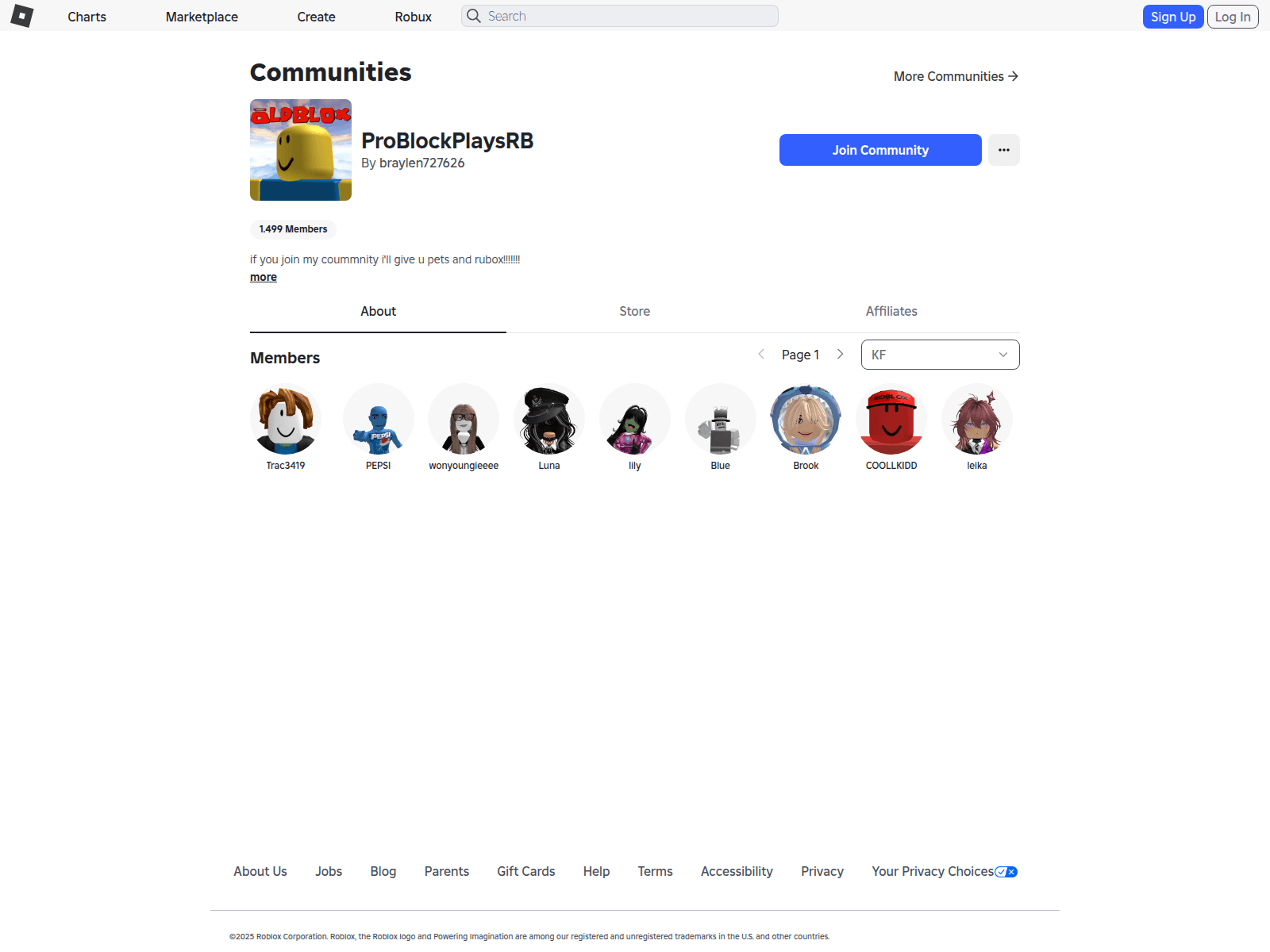 Screenshot of roblox.com.tg