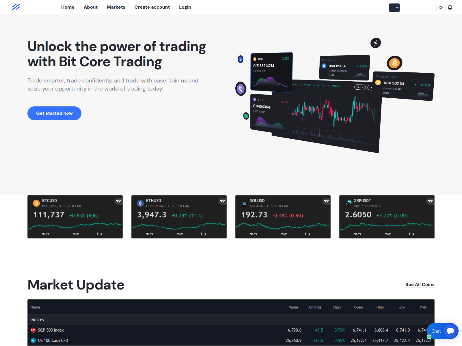 Screenshot of bitcore.tradingteam.app