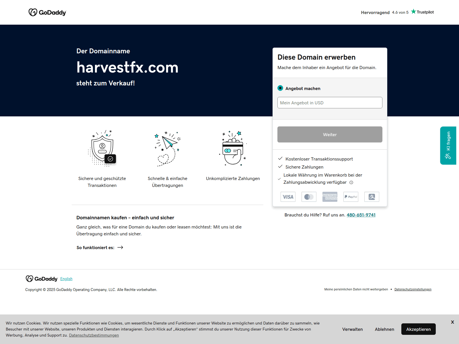 Screenshot of harvestfx.com