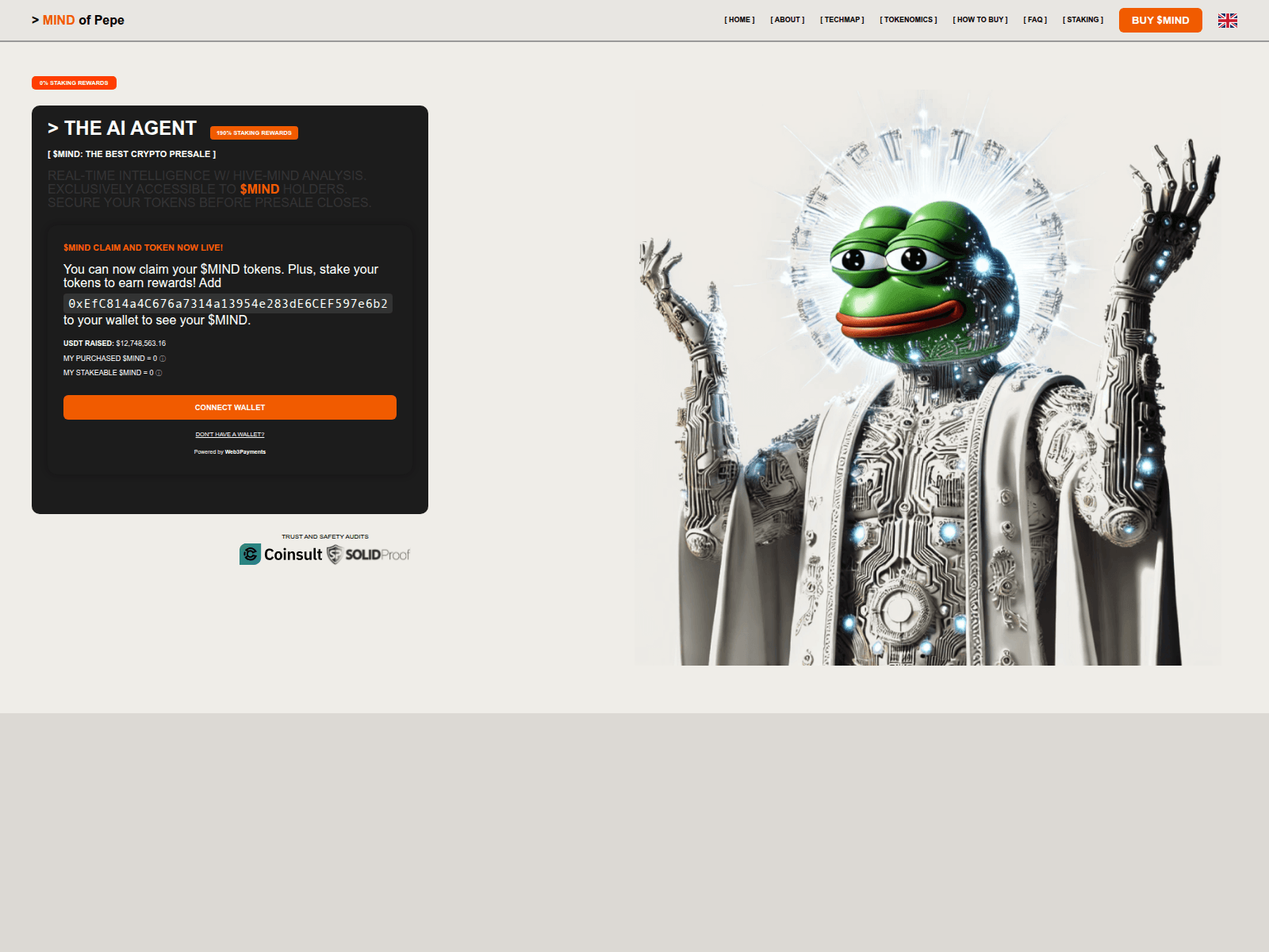 Screenshot of mindofpepechain.xyz